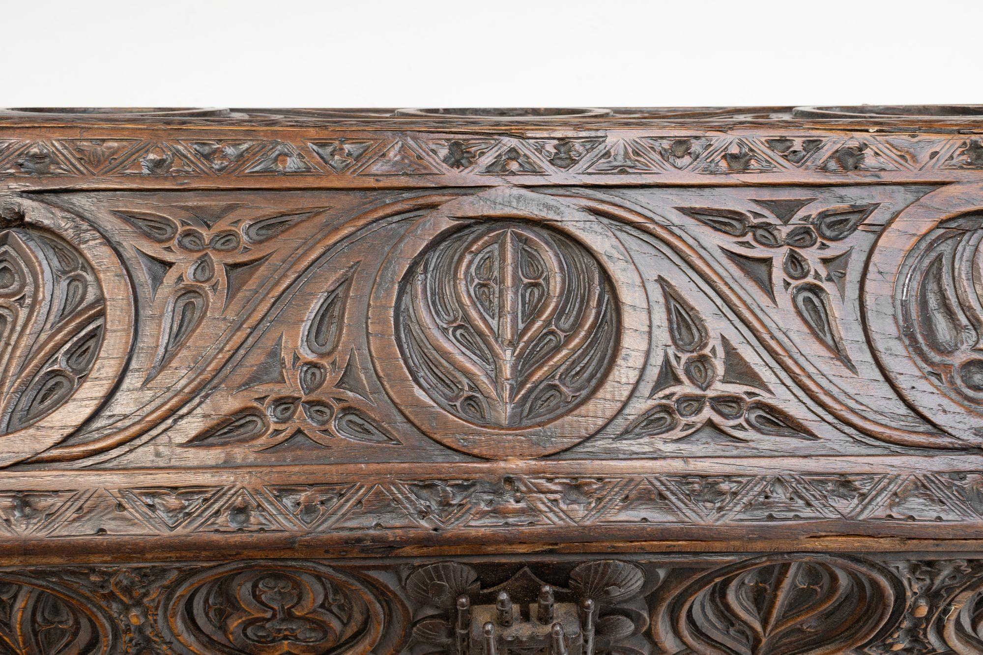 Early 19th Century Carved Trunk For Sale