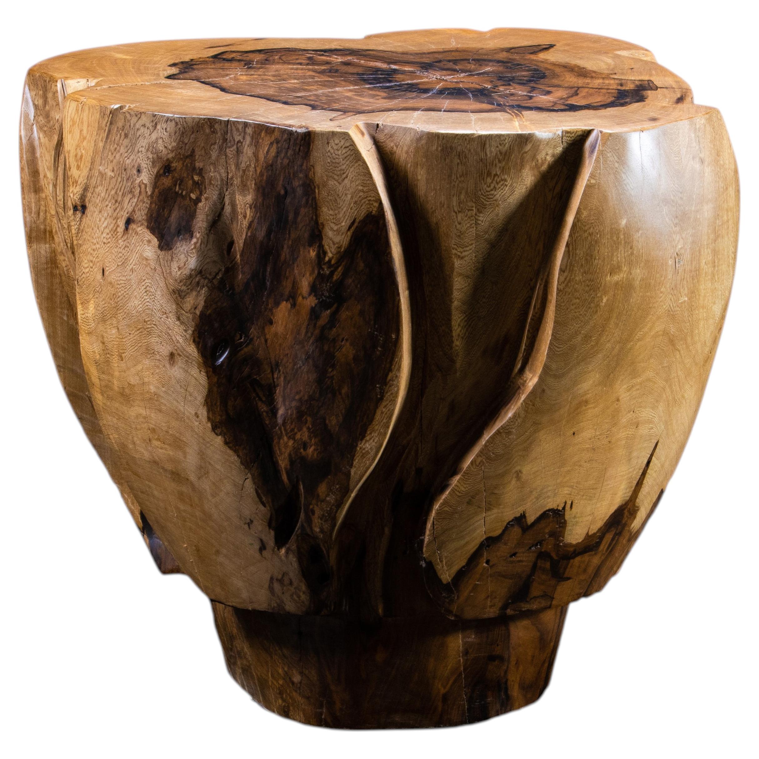 Carved Trunk Solid Exotic Wood Live Edge Table ƒ40 from Costantini, Francisco