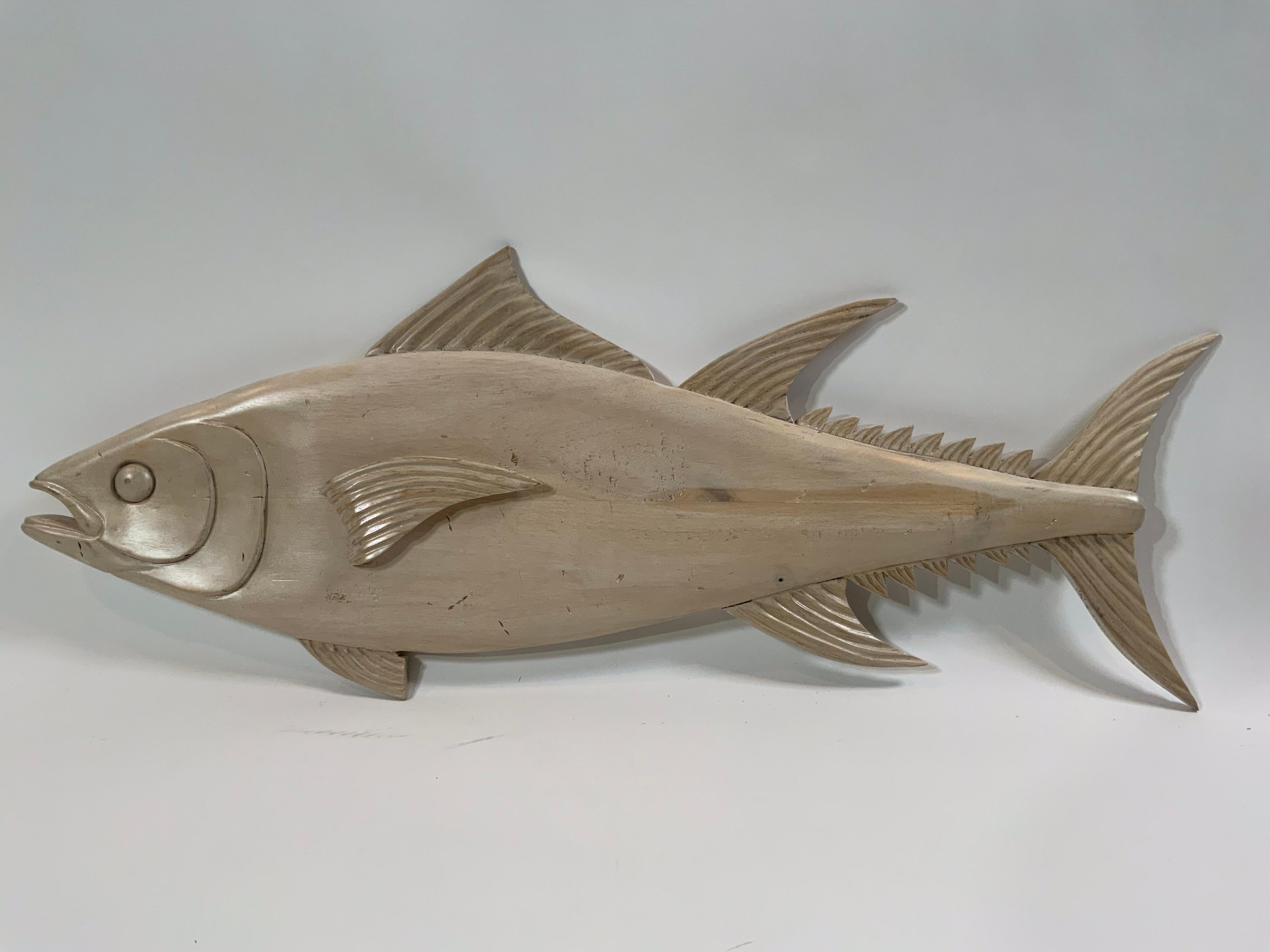 Wood Carved Tuna Fish For Sale
