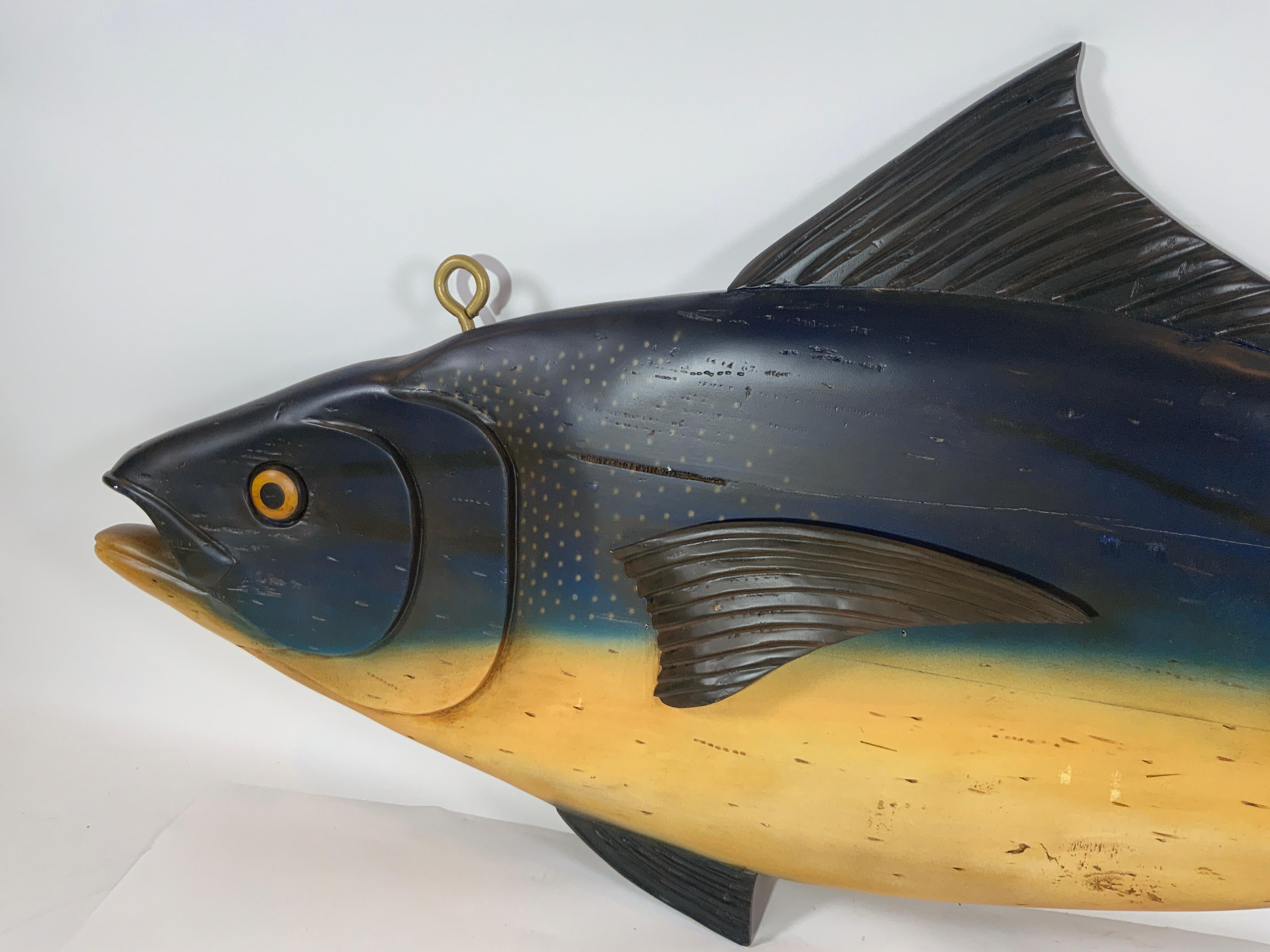 Carved Tuna Fish with Painted Finish For Sale 5