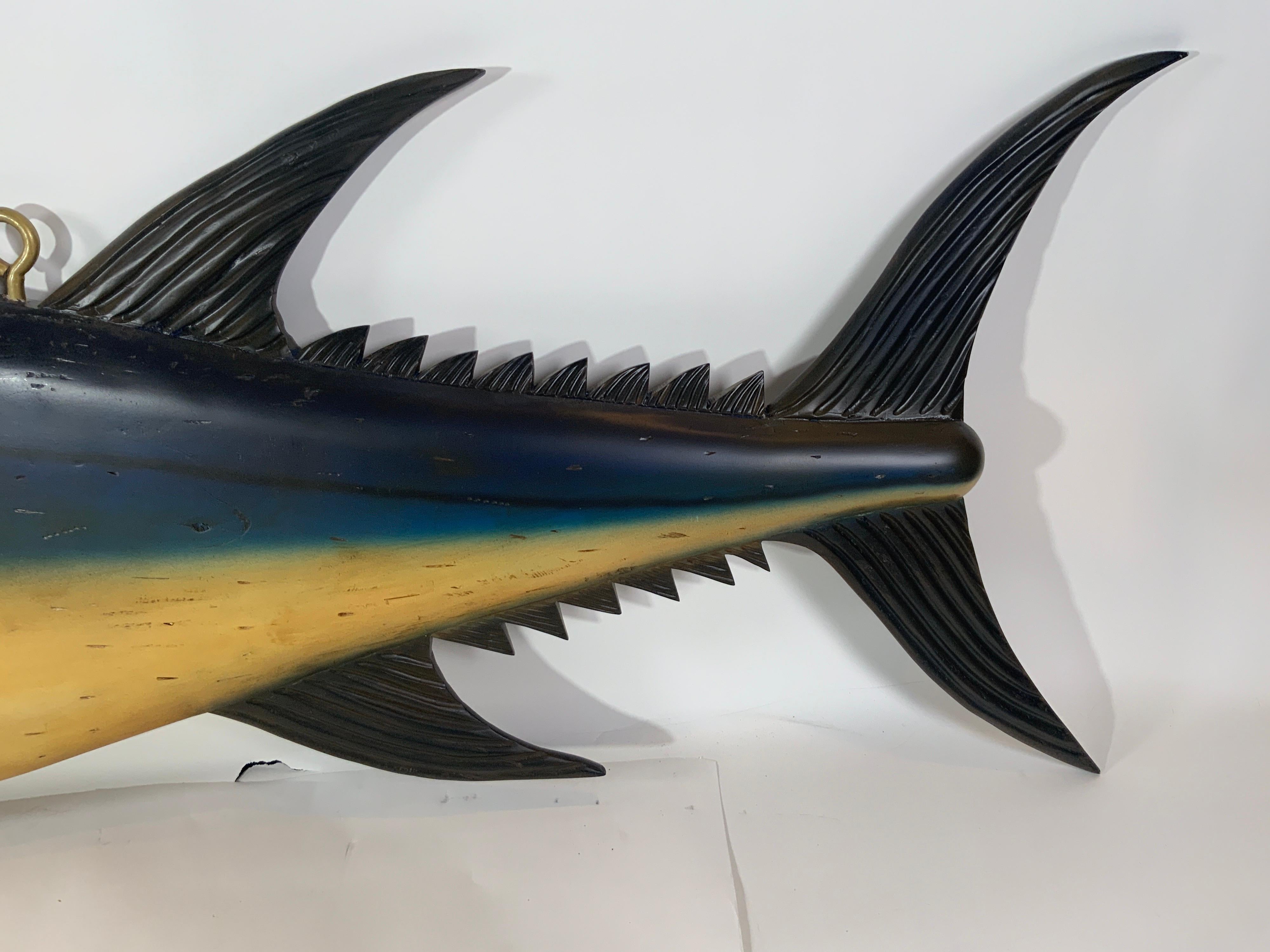 Carved Tuna Fish with Painted Finish For Sale 7