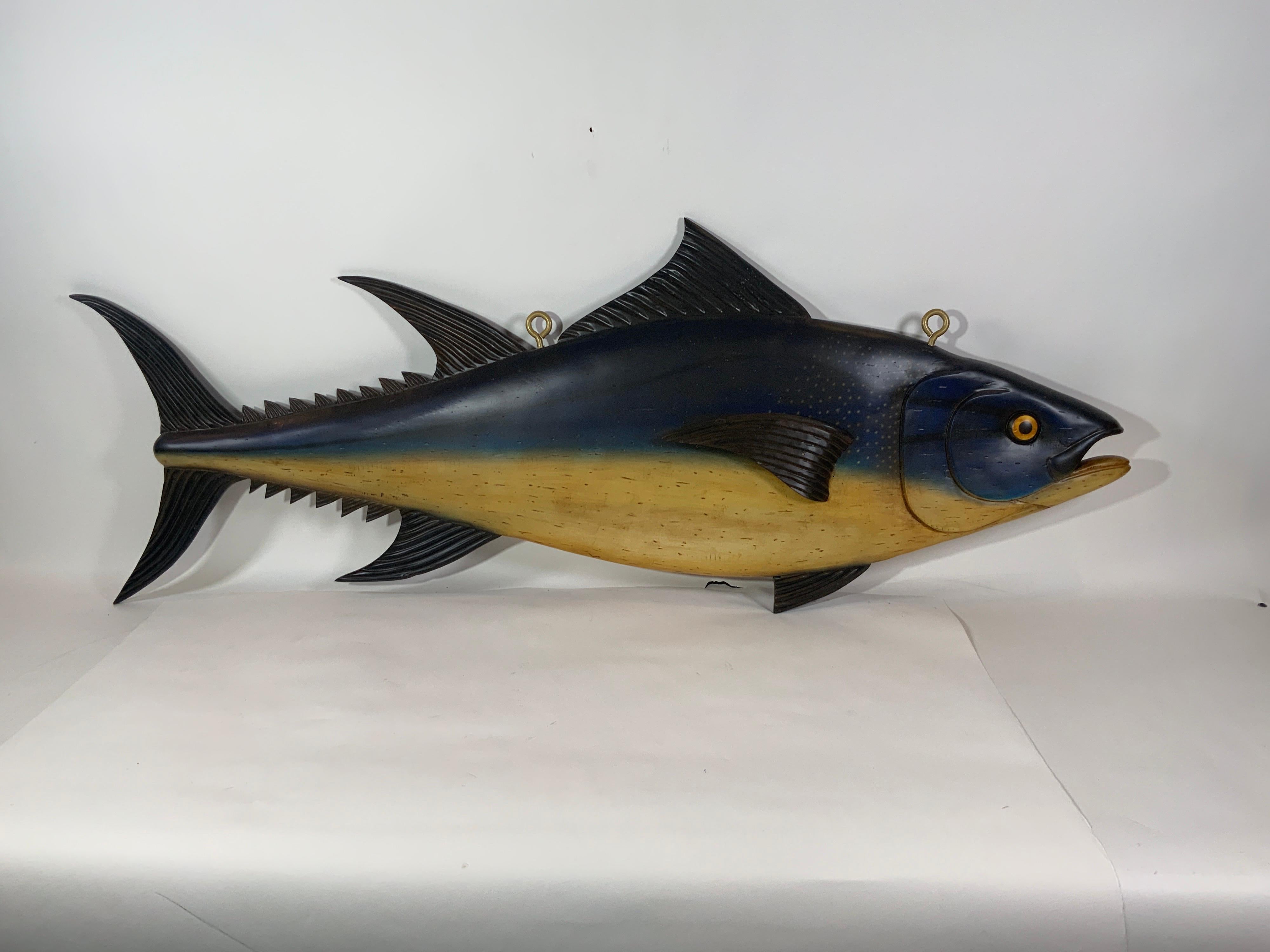 Carved Tuna Fish with Painted Finish For Sale at 1stDibs | tuna gills