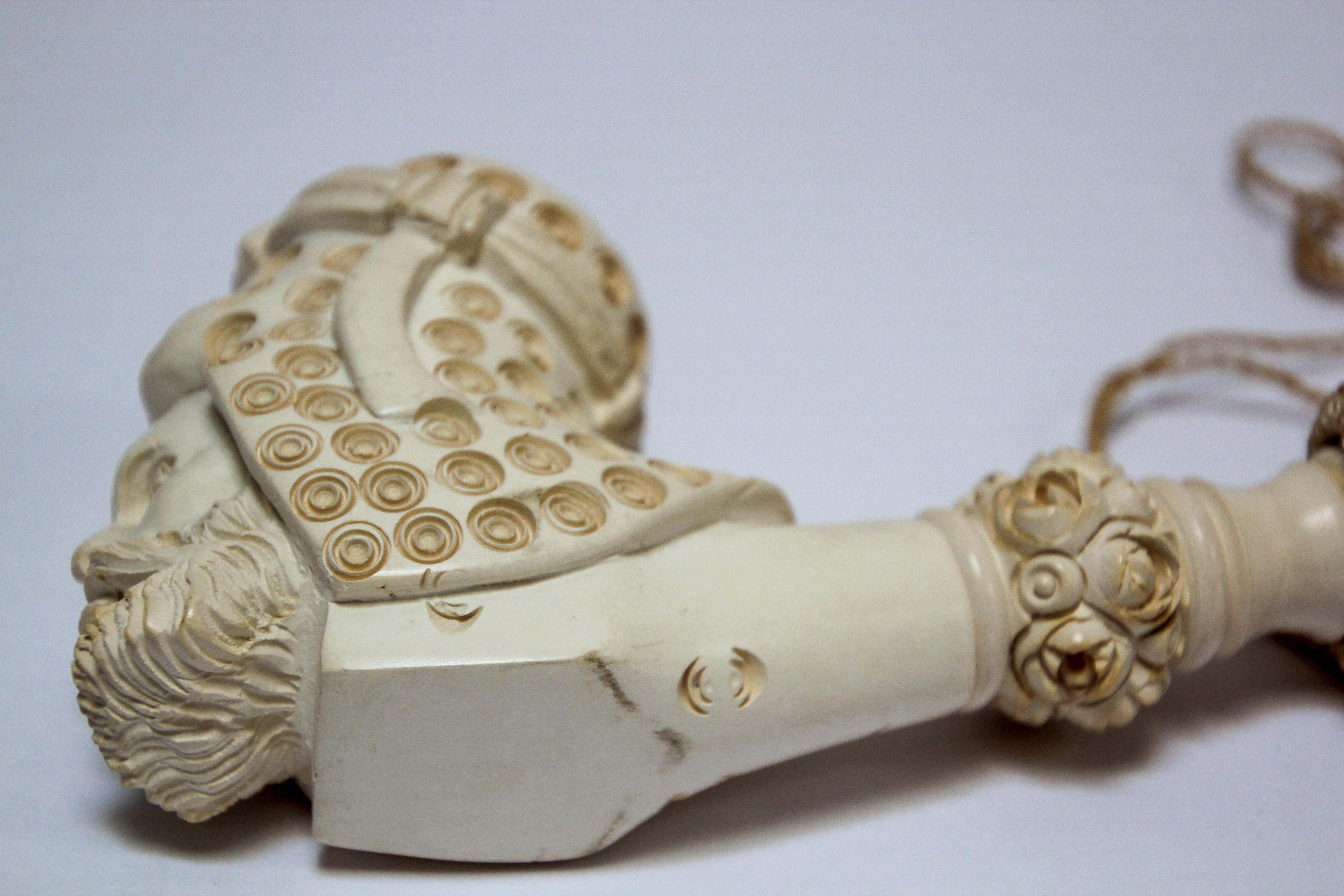 Carved Turkish Figural Meerschaum Moorish Pipe For Sale 6