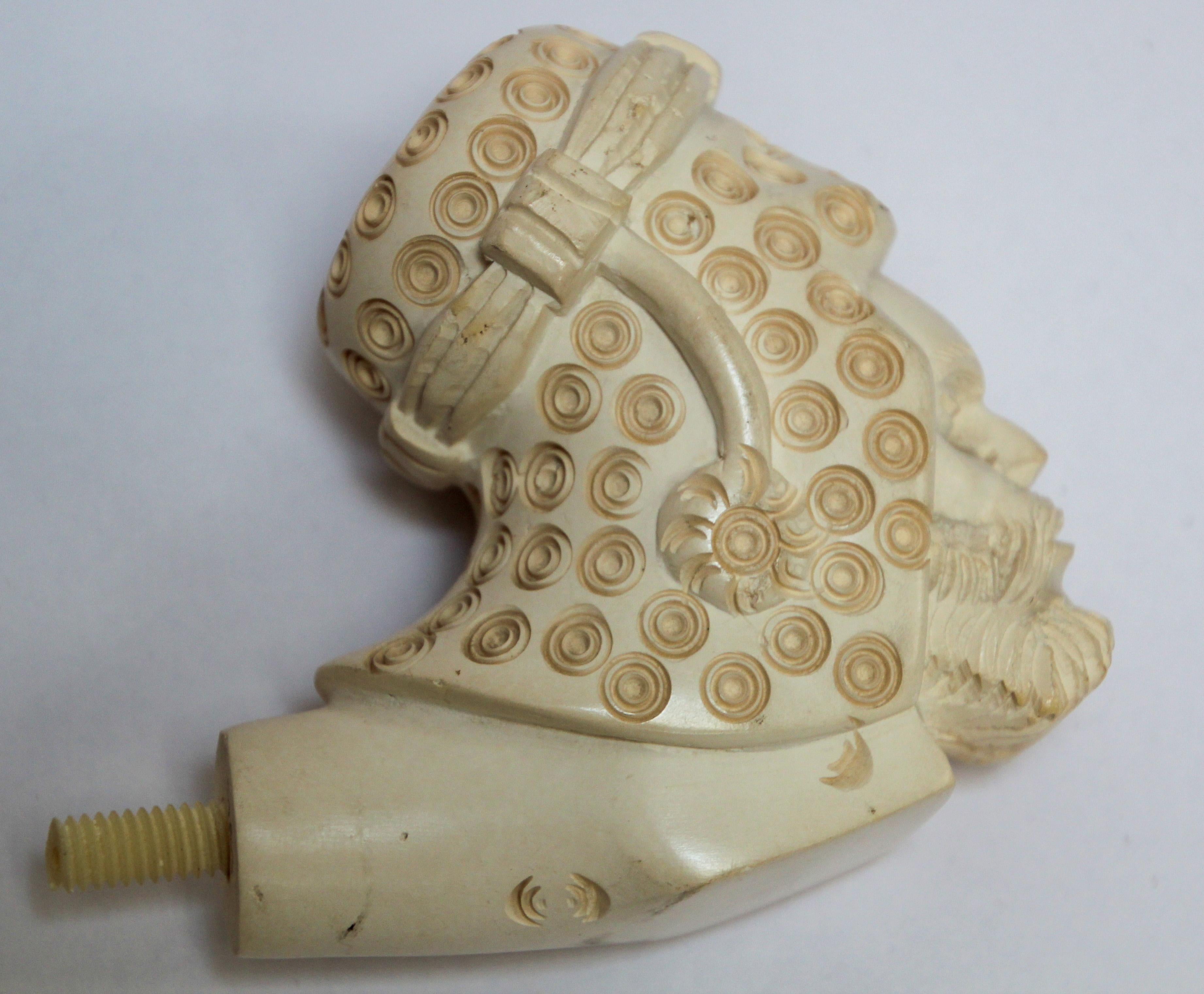 Carved Turkish Figural Meerschaum Moorish Pipe For Sale 9