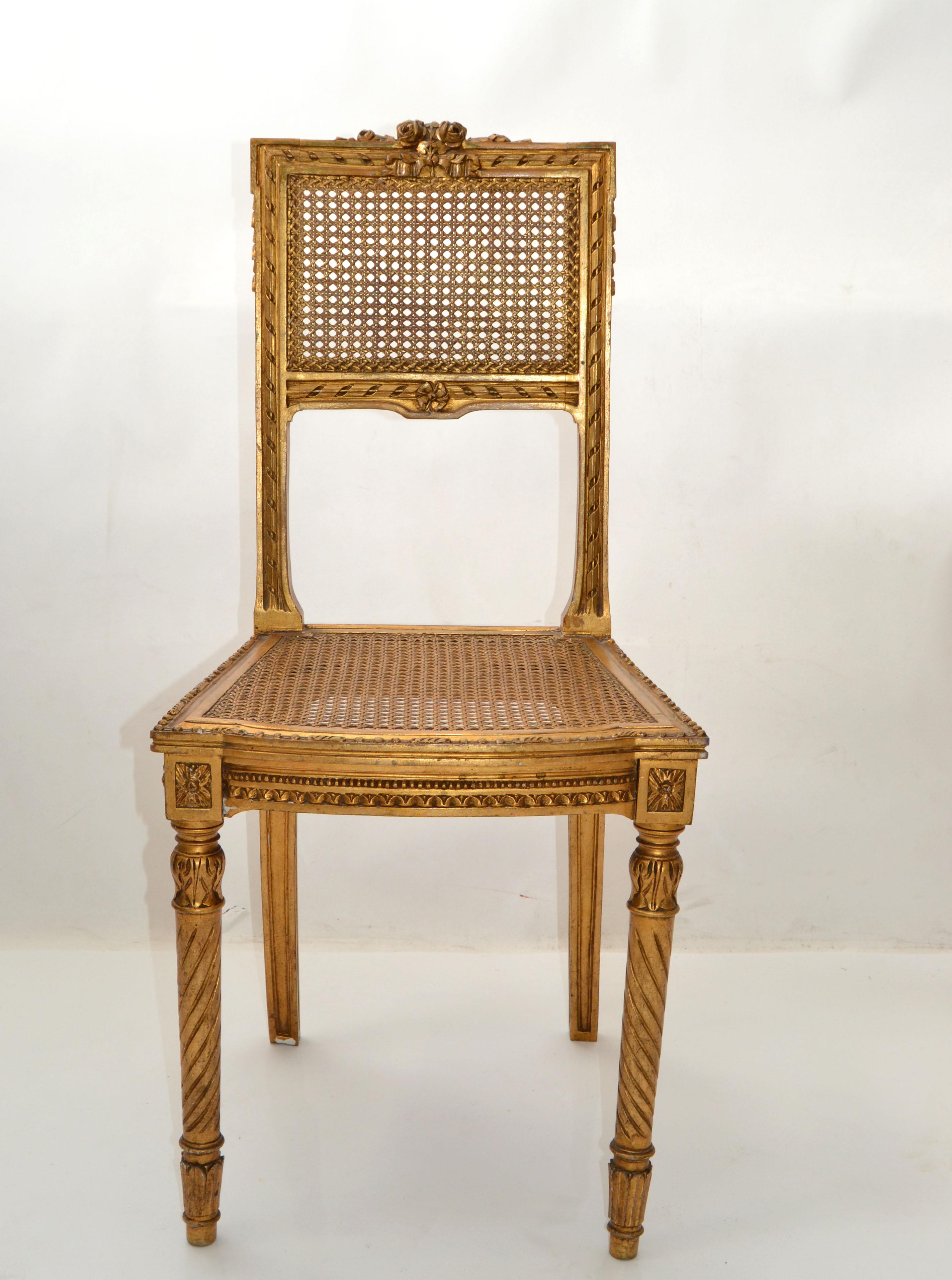 antique wooden vanity chair