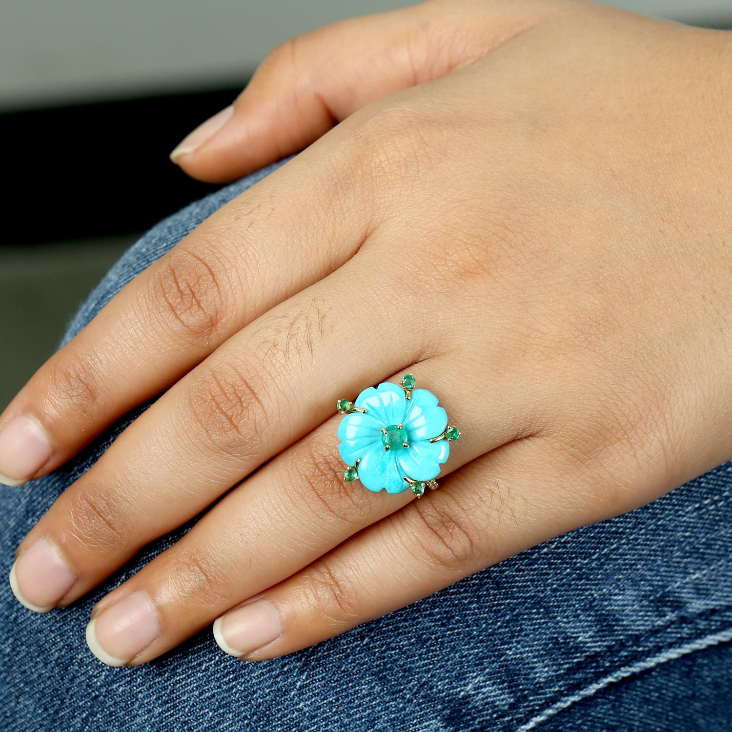 18KT:2.700g,D:0.12ct, Emer:0.62ct,Turq:5.82ct,