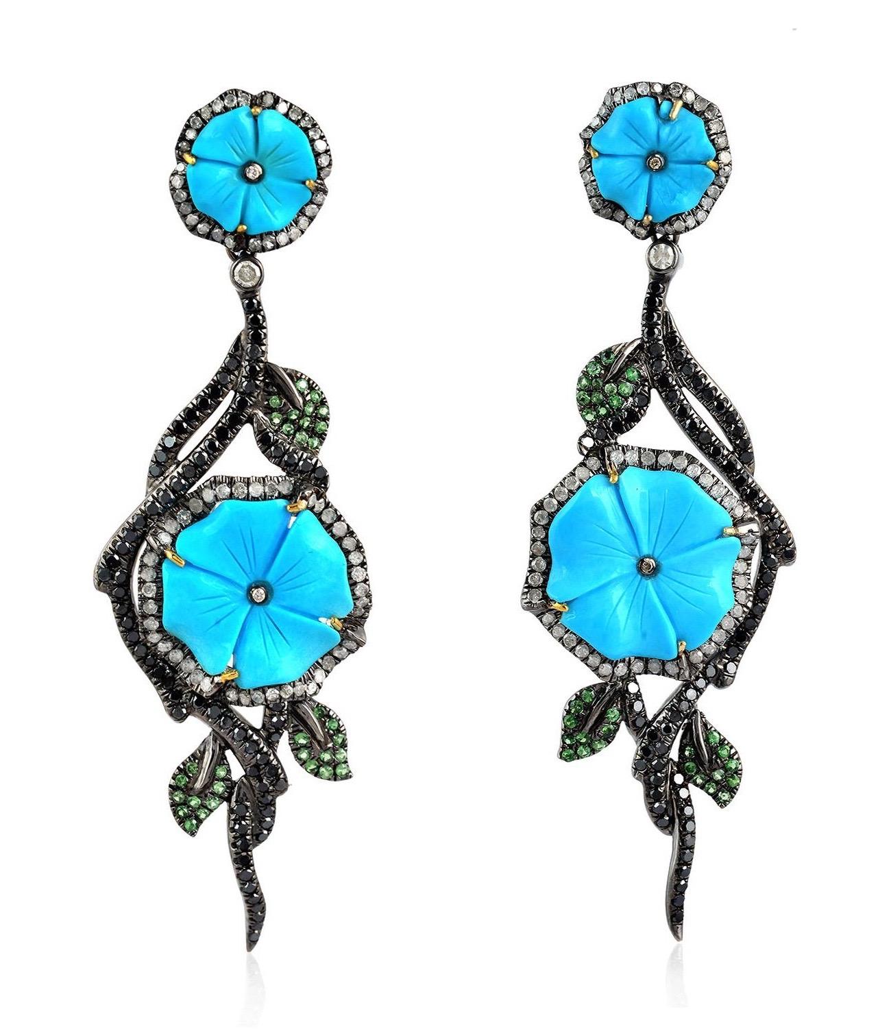 carved turquoise earrings