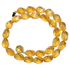 Carved Twist Citrine Necklace