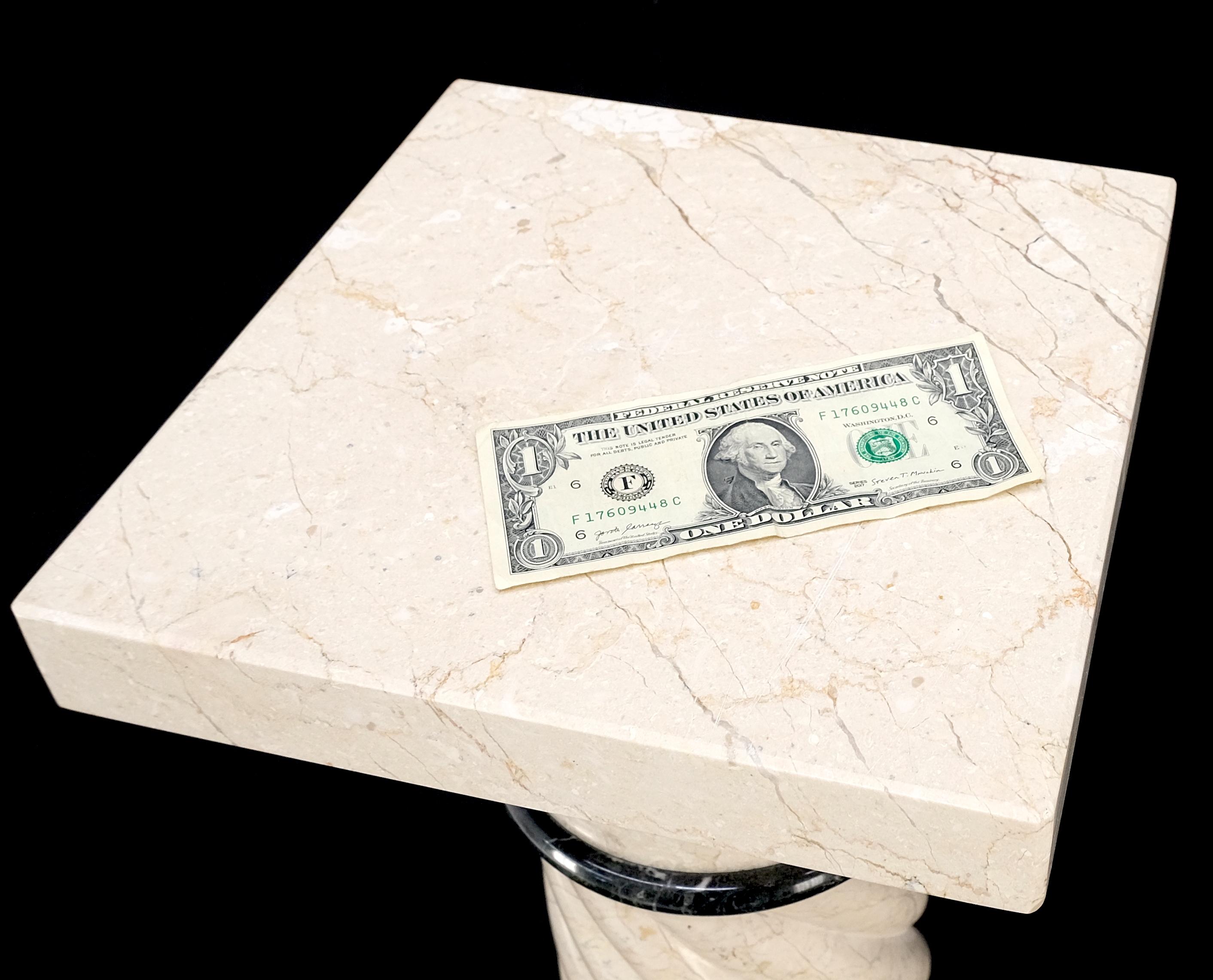 Carved Twisted Rope Style Square Base Massive Marble Pedestal Stand MINT! 9