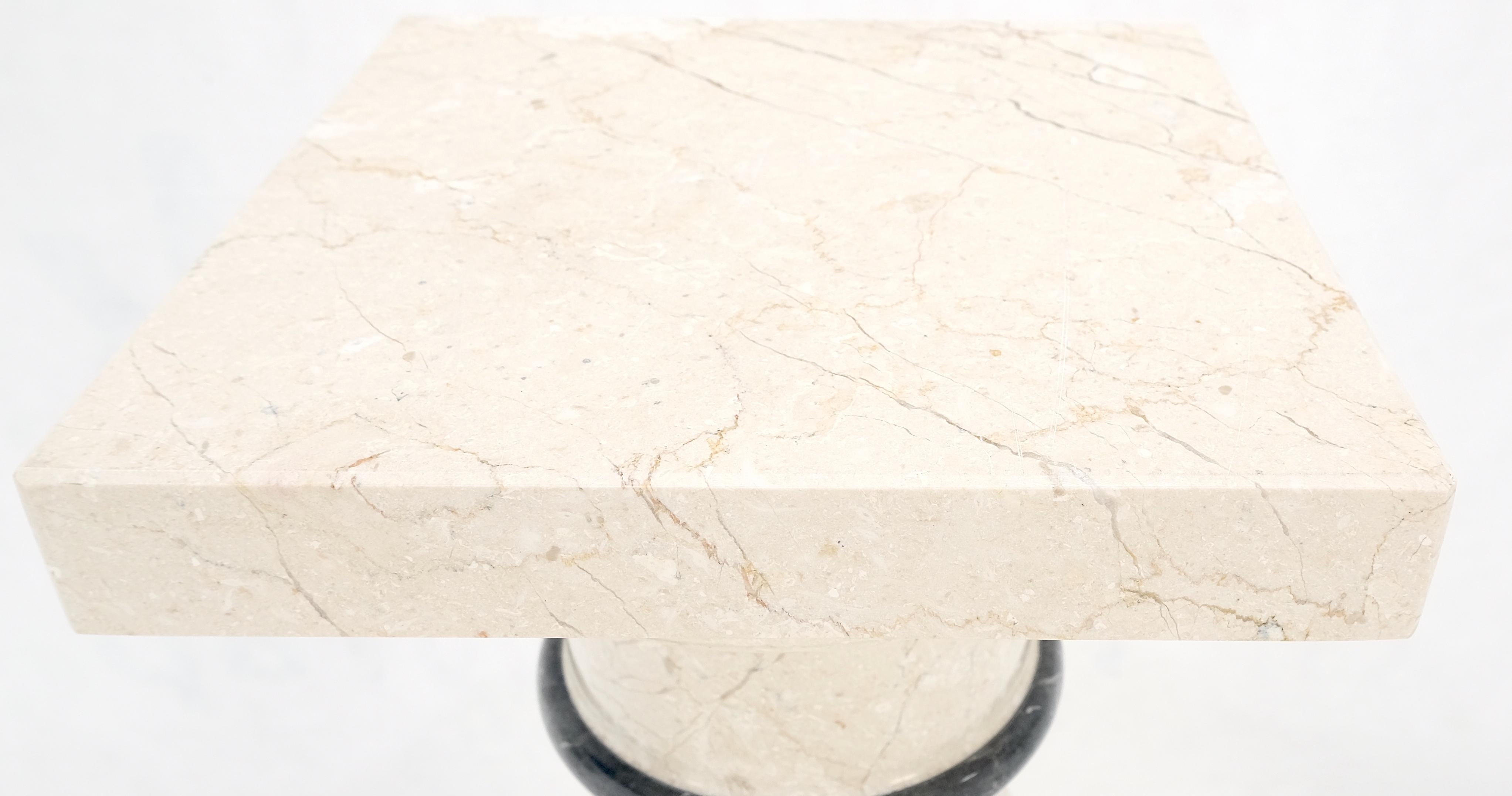 Carved Twisted Rope Style Square Base Massive Marble Pedestal Stand MINT! 2