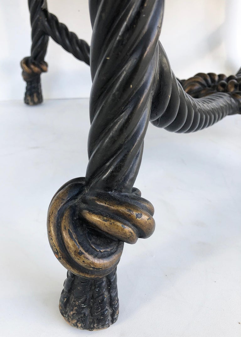 Carved Twisted Rope Upholstered Tufted Ottoman with Ultrasuede For Sale ...