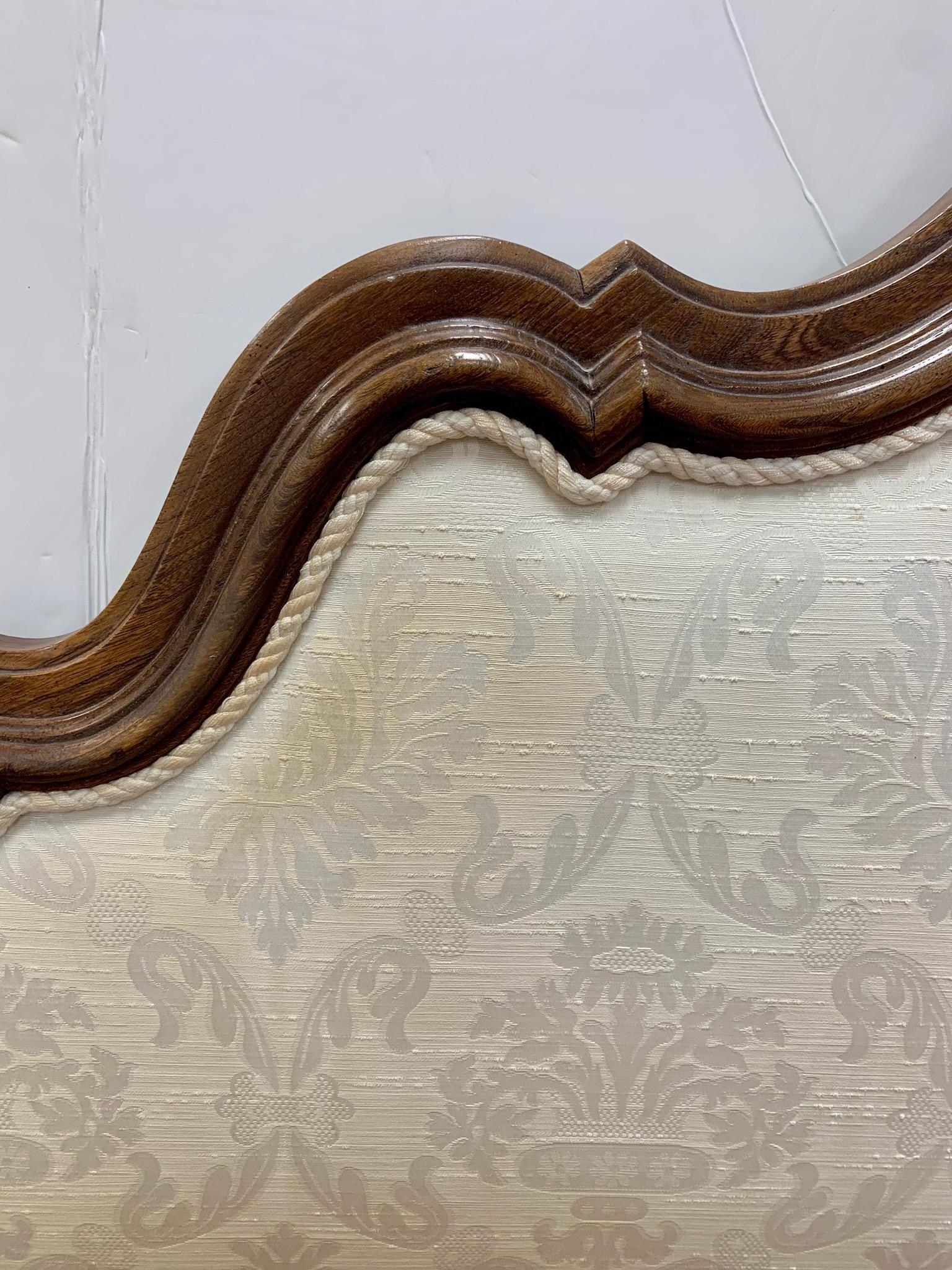 American Carved Upholstered King Size Headboard Bed