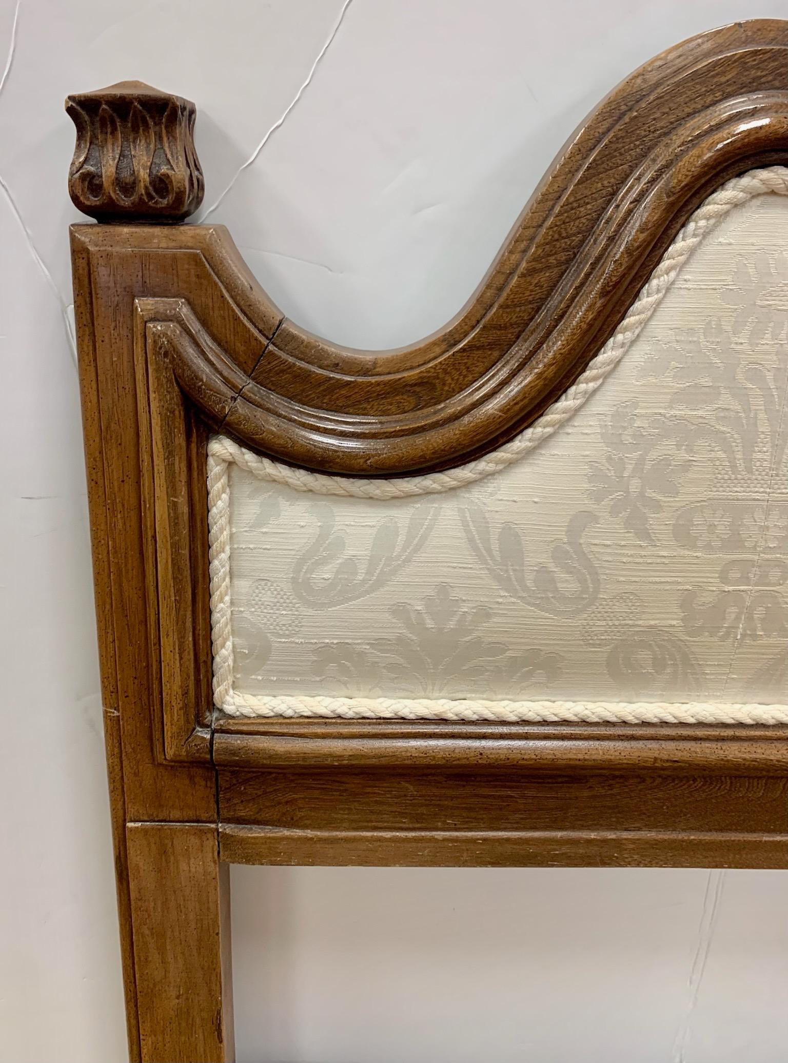 Carved Upholstered King Size Headboard Bed In Good Condition In West Hartford, CT
