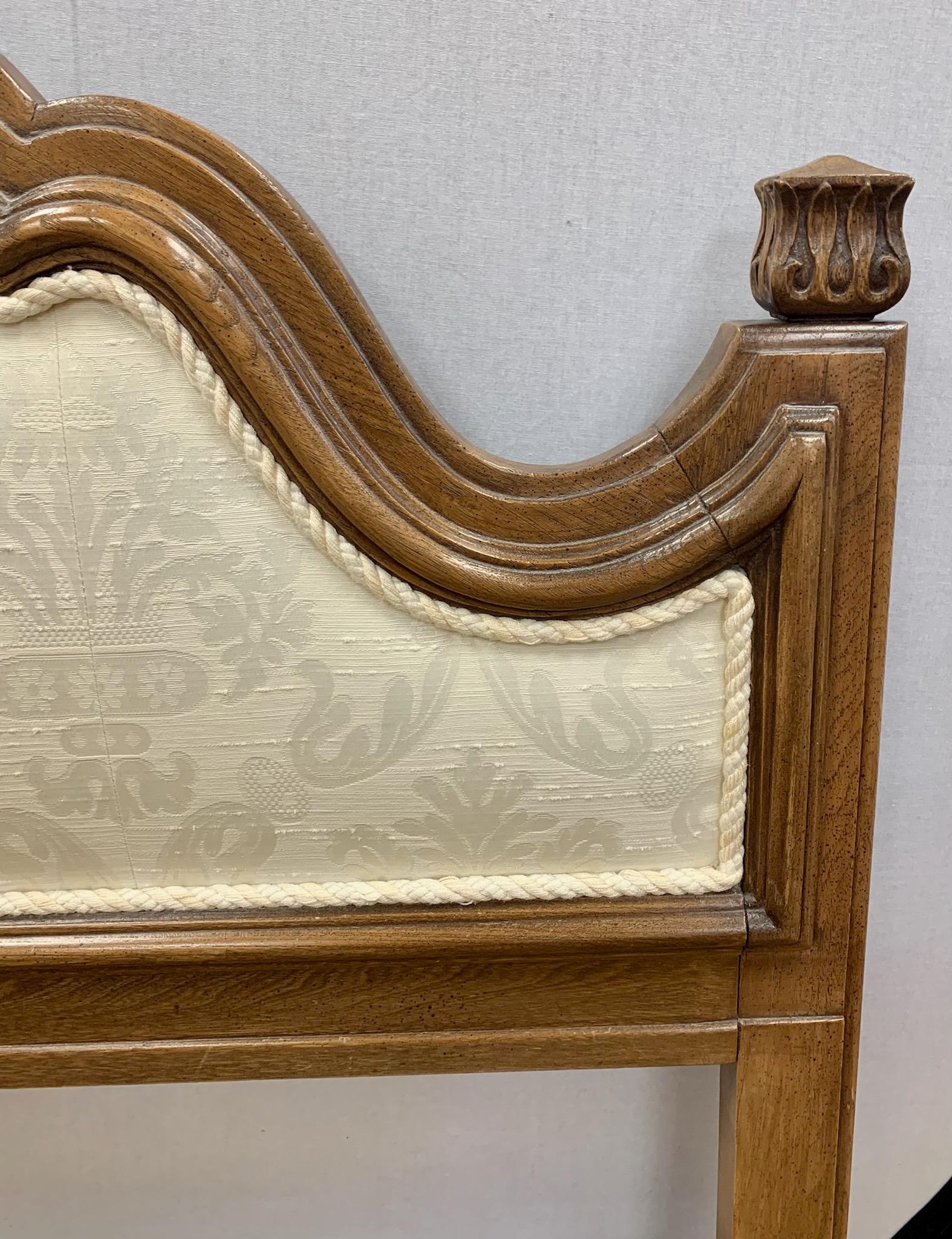 Late 20th Century Carved Upholstered King Size Headboard Bed