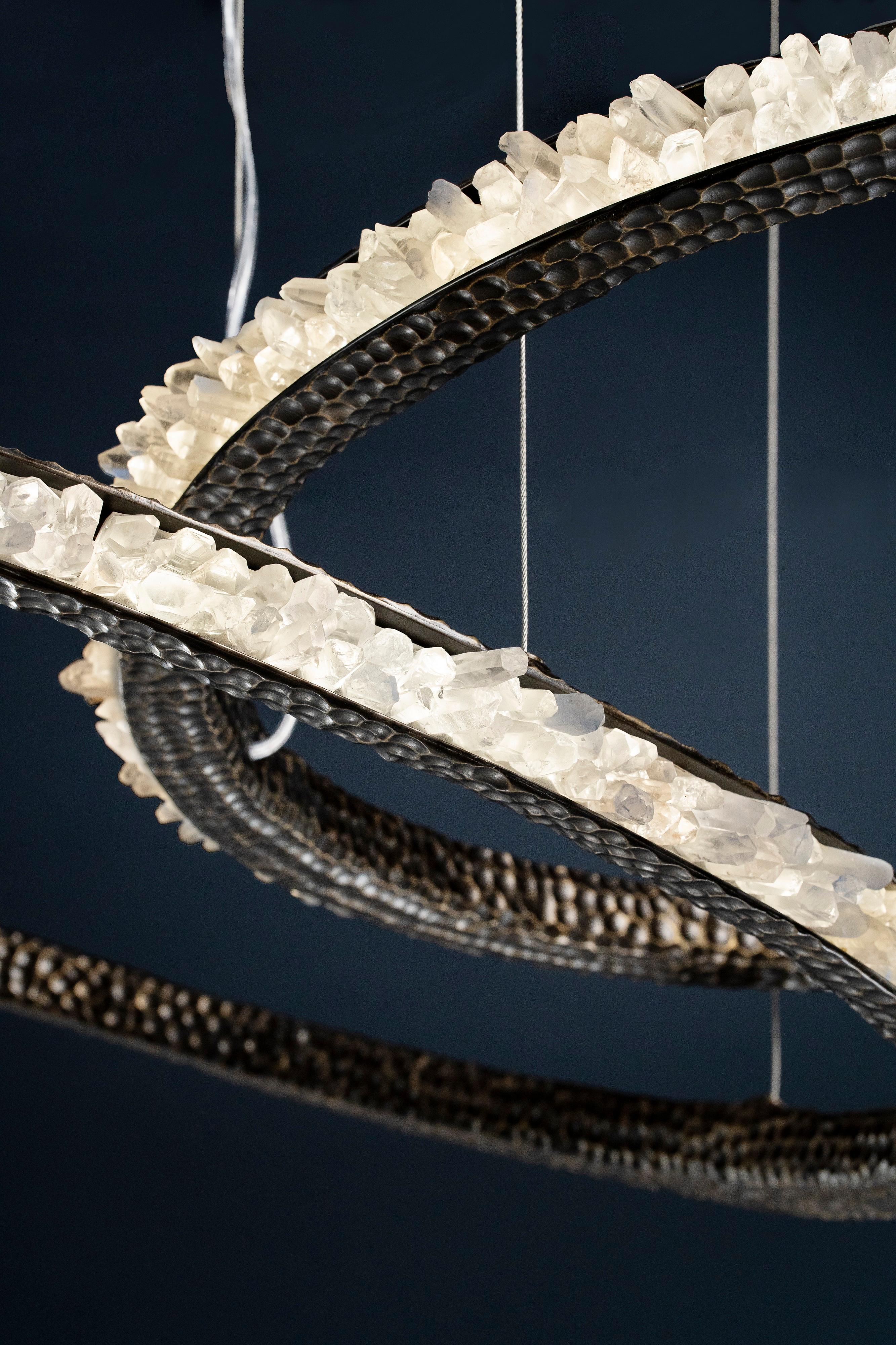 Brazilian Quartz Chandelier VI 88 by Aver For Sale