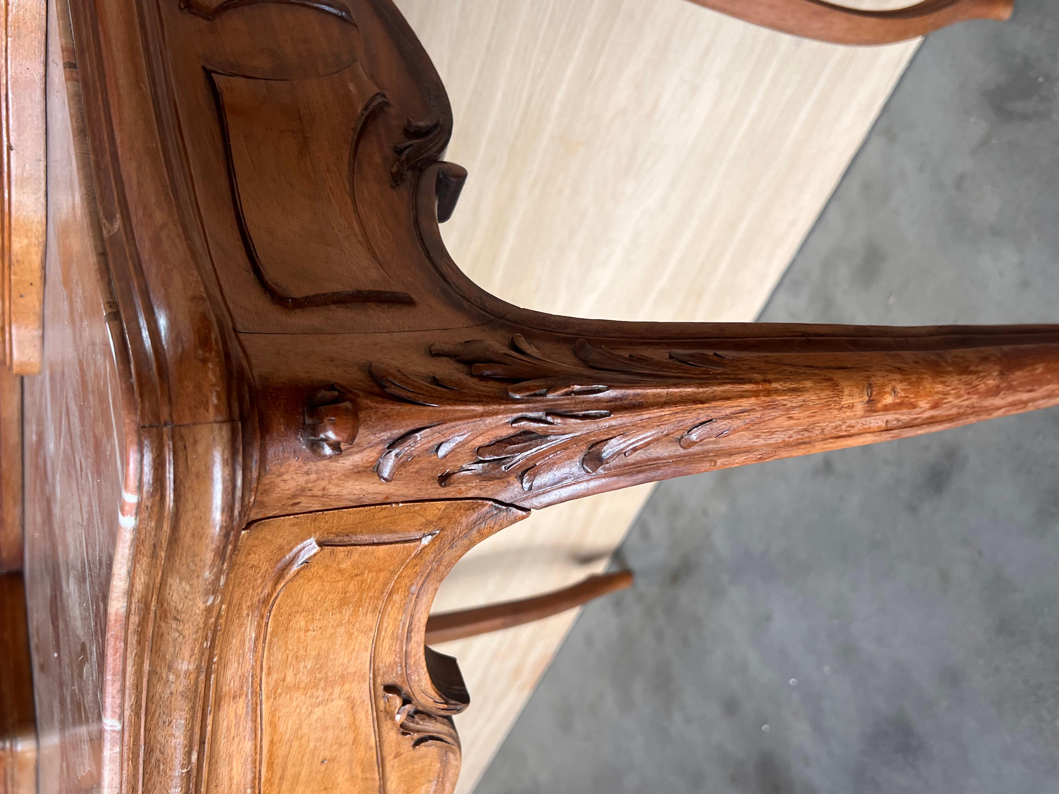 Carved Victorian Mahogany Vanity or Dresser Table with Attached Mirror 4