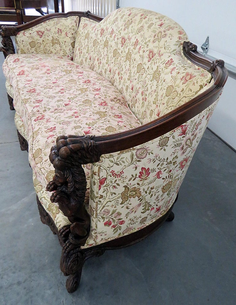 Carved Victorian Sofa For Sale at 1stdibs