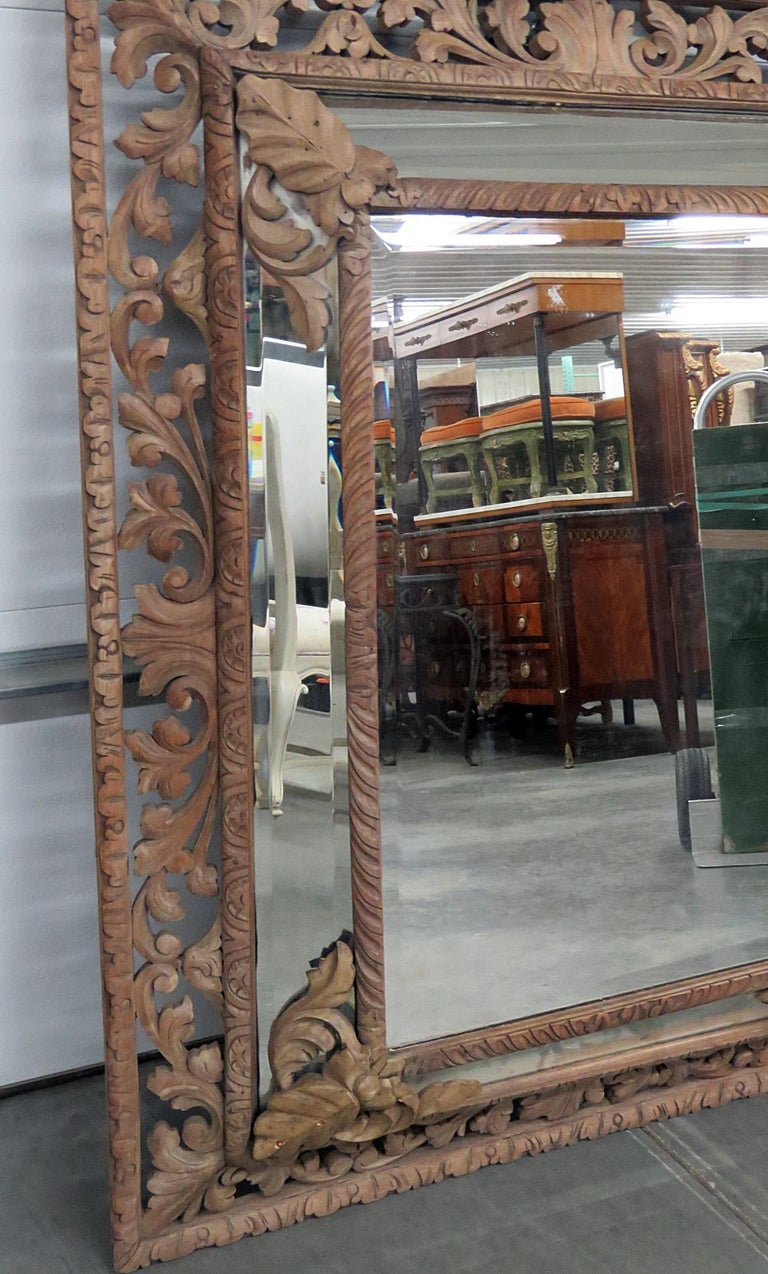 Carved Victorian Style Wall Mirror For Sale at 1stdibs