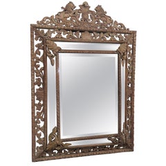 Carved Victorian Walnut Dimensions Lion Carved Wall Mirror