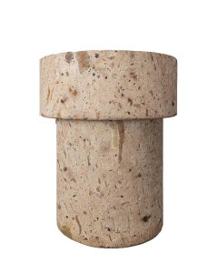Carved Volcanic Stone Stool in Piñon