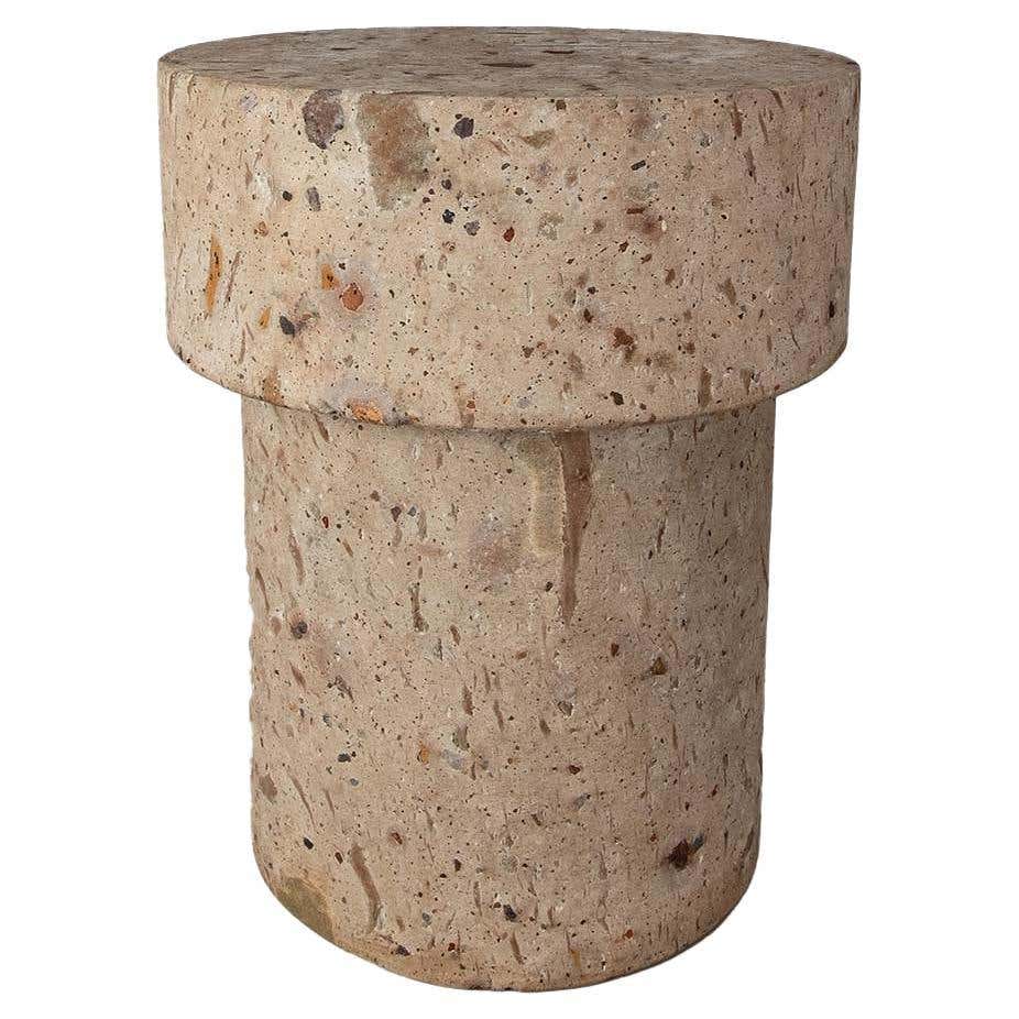 Carved Volcanic Stone Stool in Piñon For Sale at 1stDibs