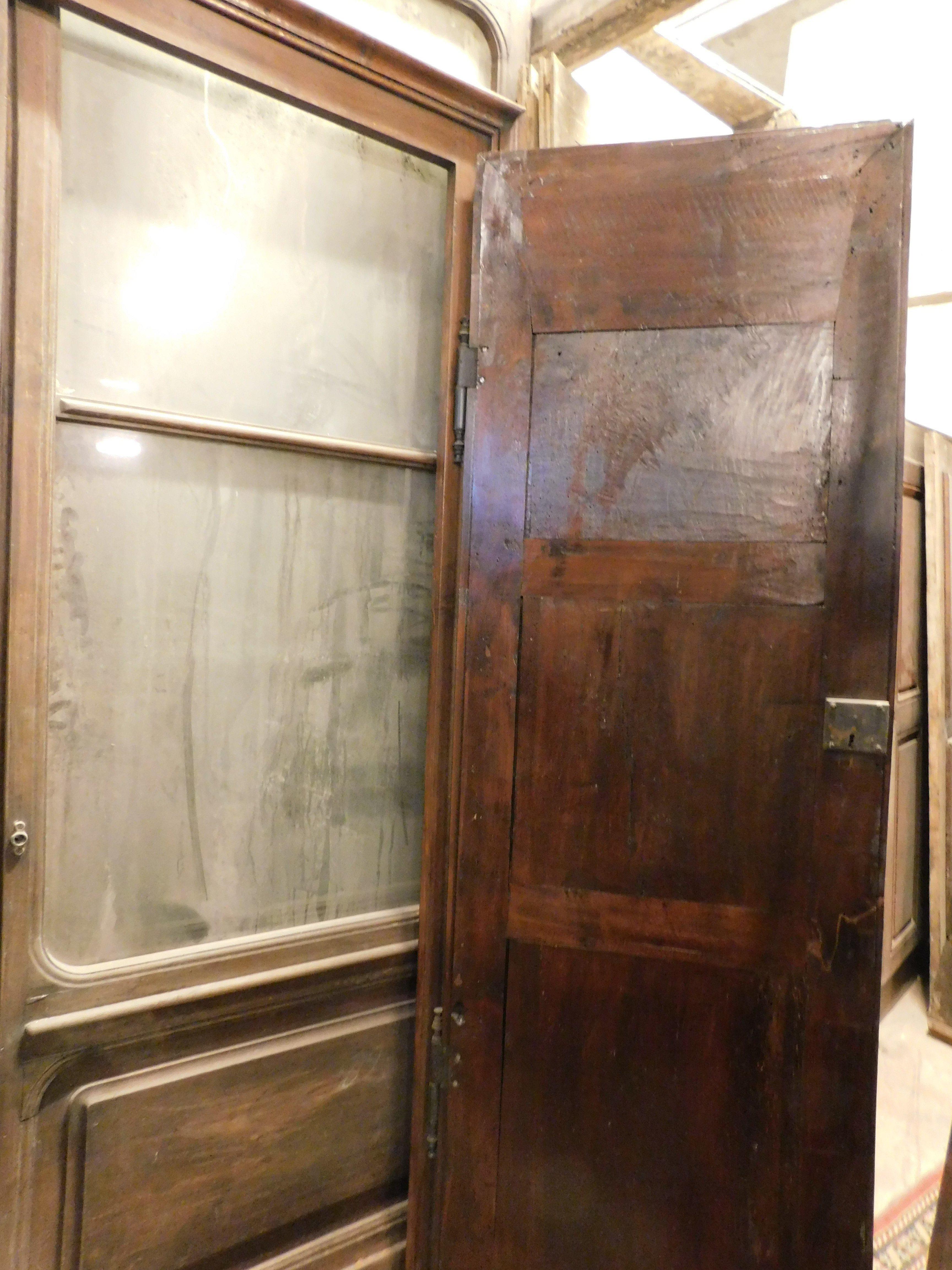 Carved wall cabinet, placard, carved walnut wall wardrobe, Italy For Sale 1
