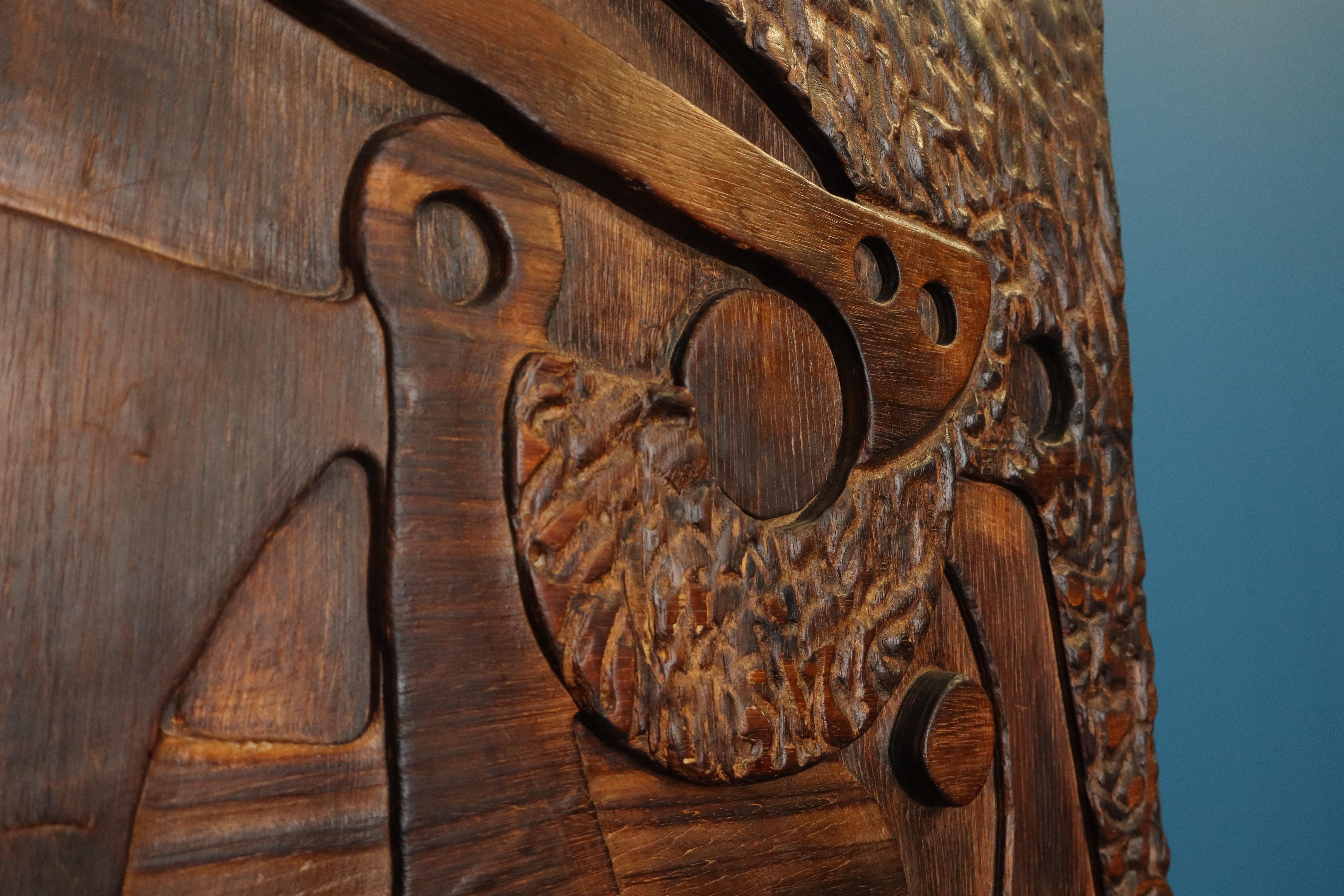 Geschnitzte Wandtafel von Studio Ponzio, Italien 1930er Jahre (Handgeschnitzt) im Angebot