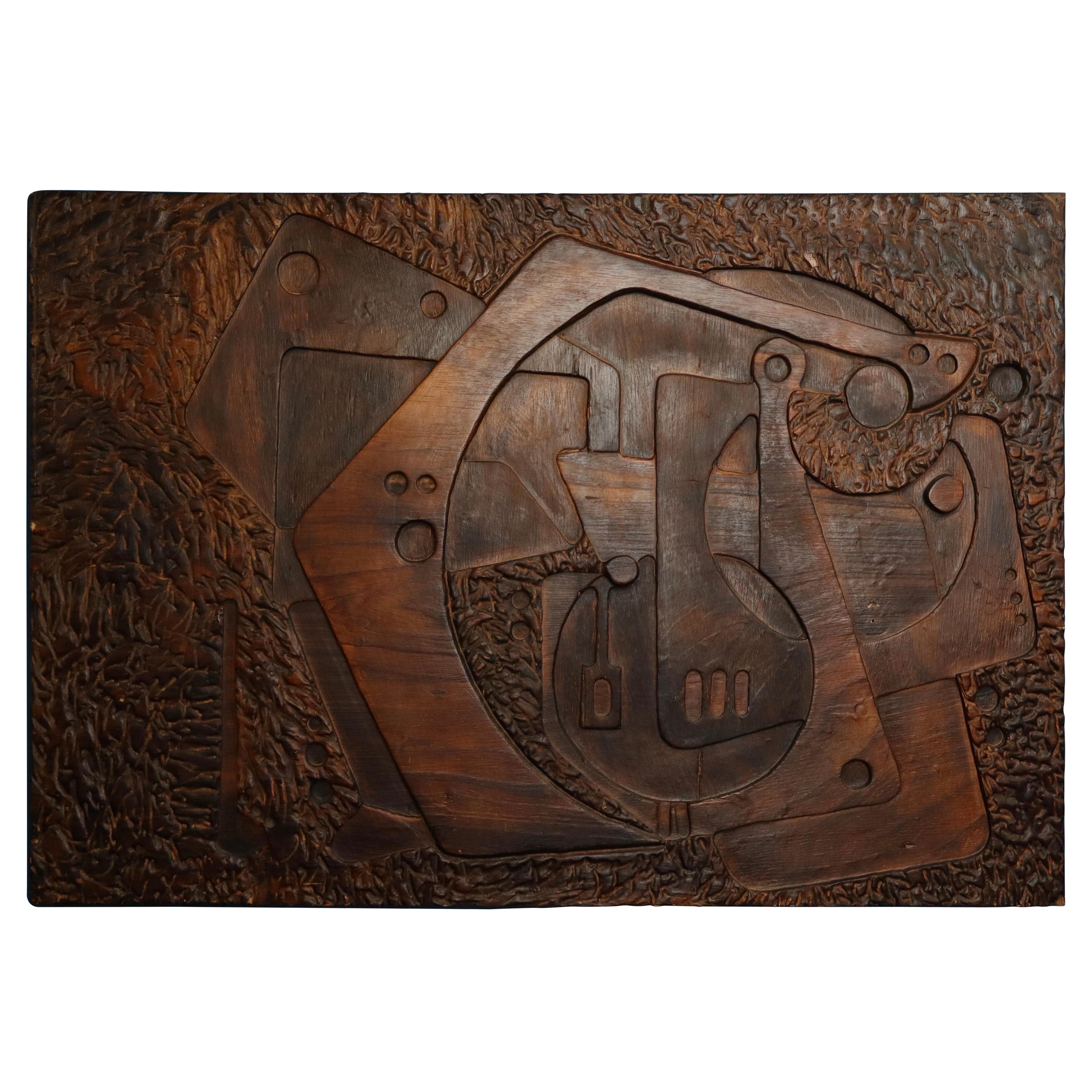 Geschnitzte Wandtafel von Studio Ponzio, Italien 1930er Jahre