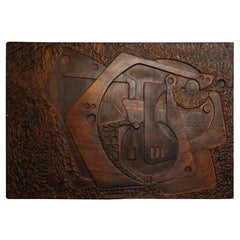 Pannello da parete intagliato dello Studio A Ponzio, Italia, anni '30.