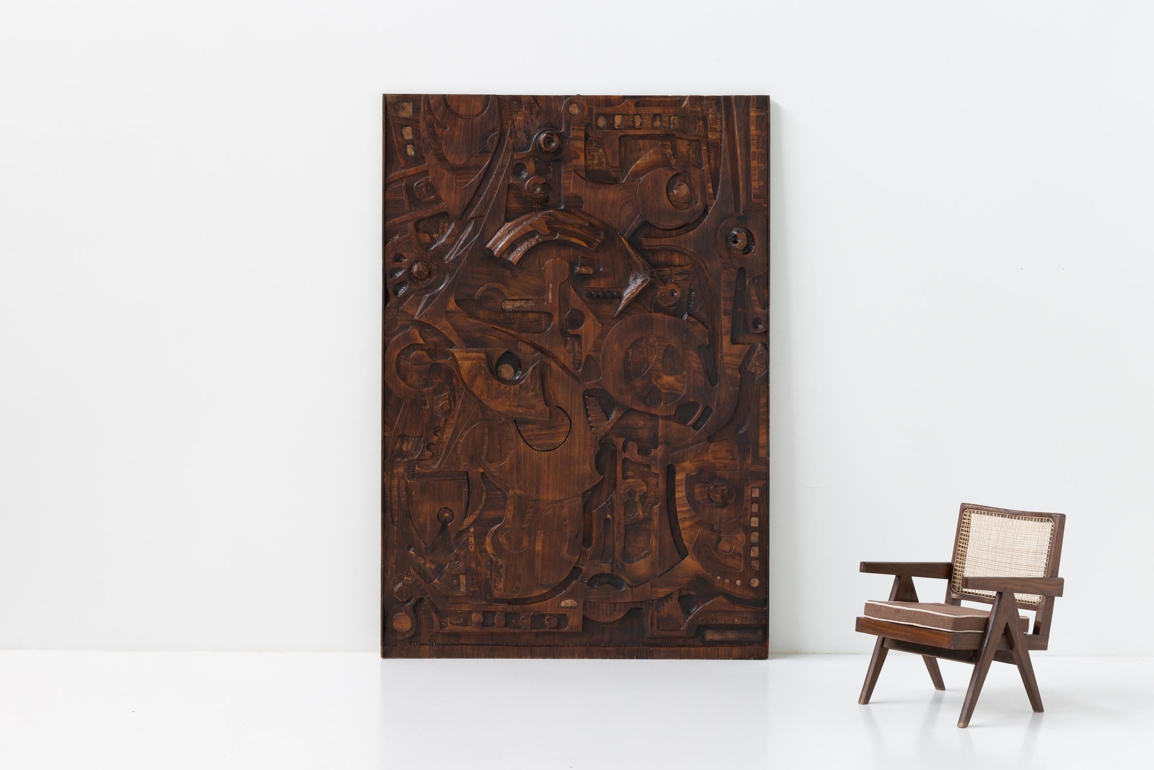 Mid-Century Modern Carved Wall Panel by Studio Ponzio, Italy, 1930s