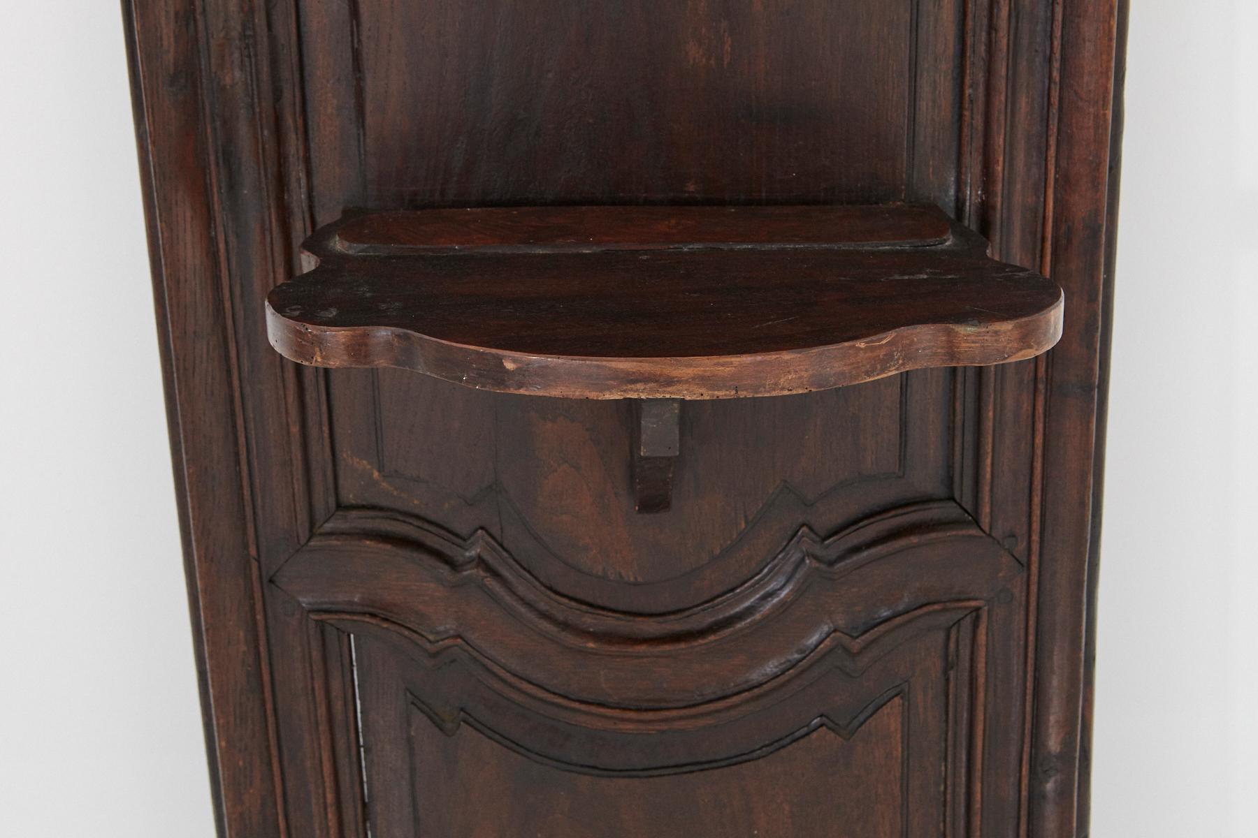 Wood Carved Wall Panel with Integrated Shelf Bracket, 19th Century For Sale