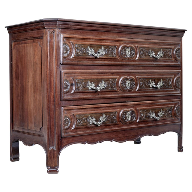 Carved Walnut 19th Century French Provincial Commode For Sale at 1stDibs