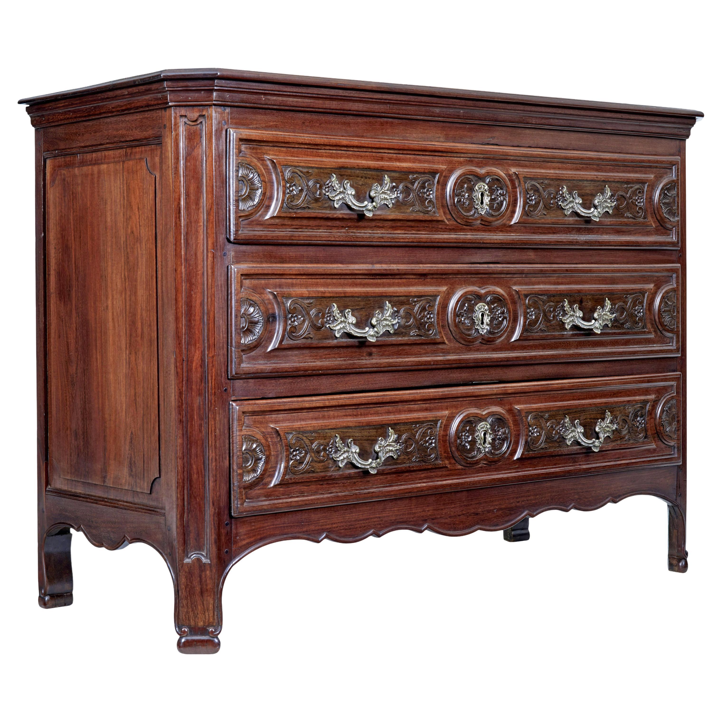 Carved walnut 19th century French provincial commode