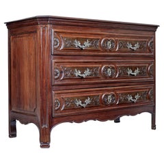 Carved walnut 19th century French provincial commode