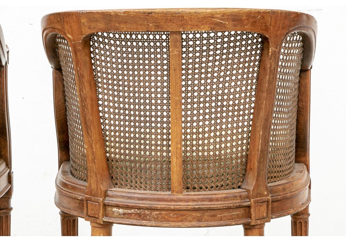 Carved Walnut and Caned French Tub Chairs Tardif Paris, Cabinetmaker 3