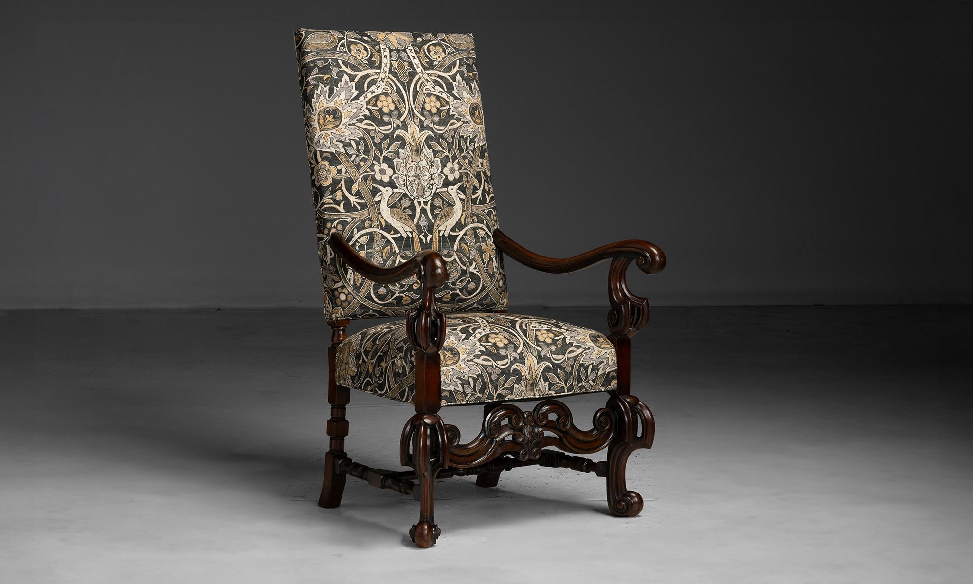 England, 1890
Carved walnut armchair newly upholstered in William Morris fabric.
30”w x 32”d x 51.5”h x 22”seat
Ref. CHAIR1265
$ 5,200