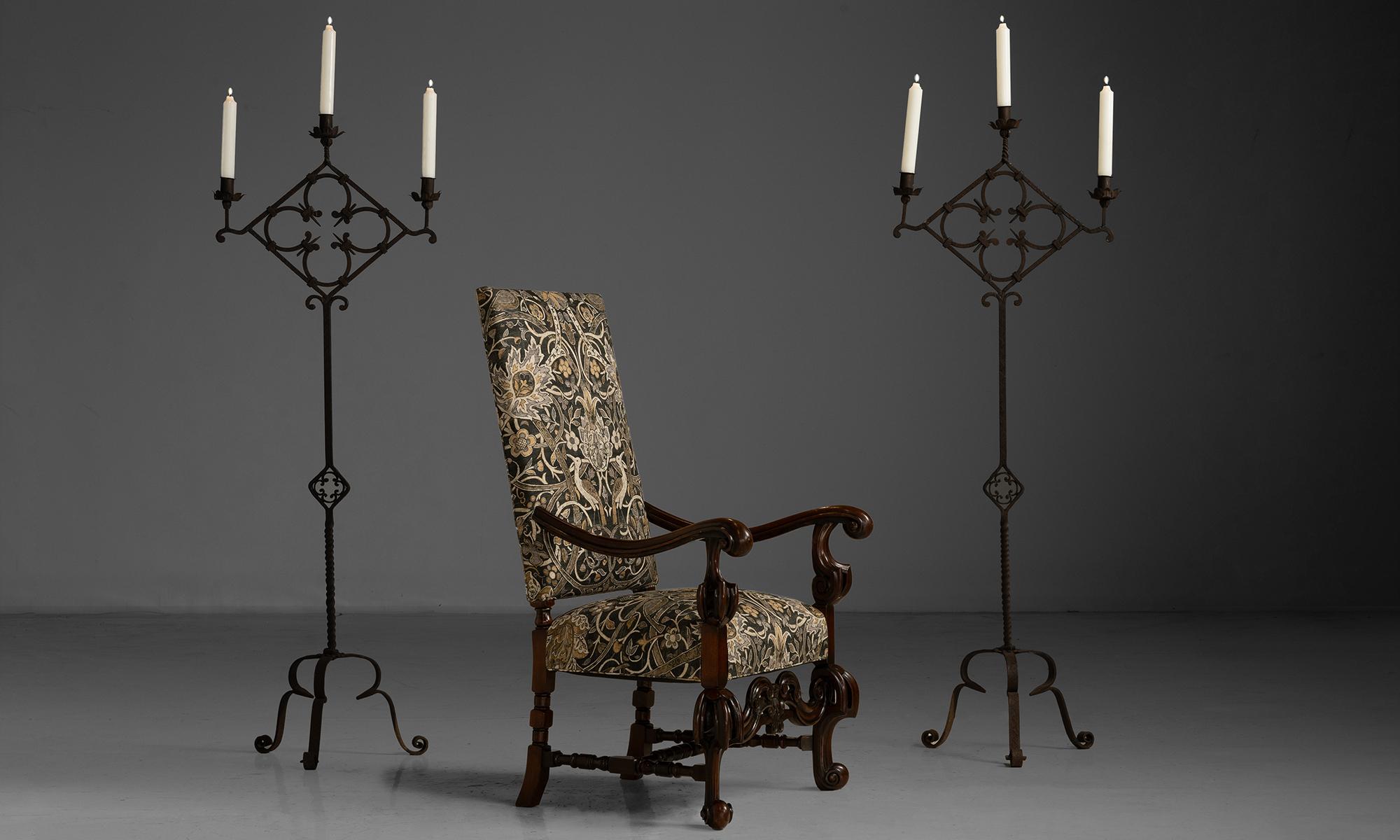 Carved Walnut Armchair, England circa 1890 1