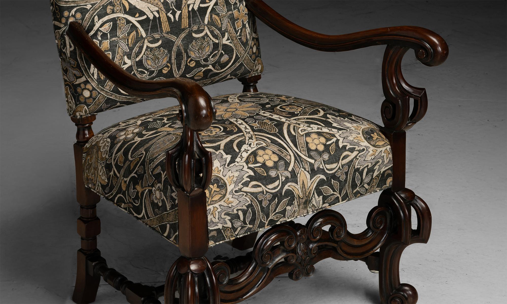Carved Walnut Armchair, England circa 1890 2