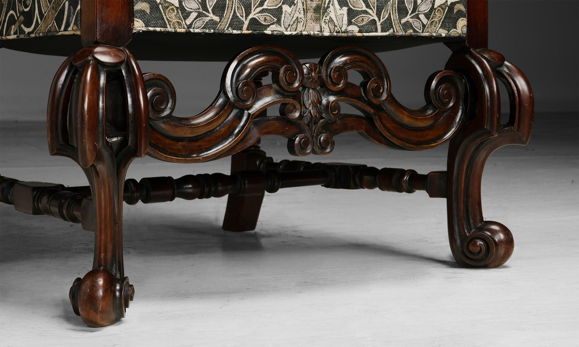 Carved Walnut Armchair, England circa 1890 4