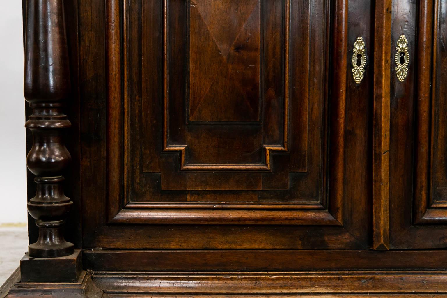 Carved Walnut Bar Cupboard For Sale 6