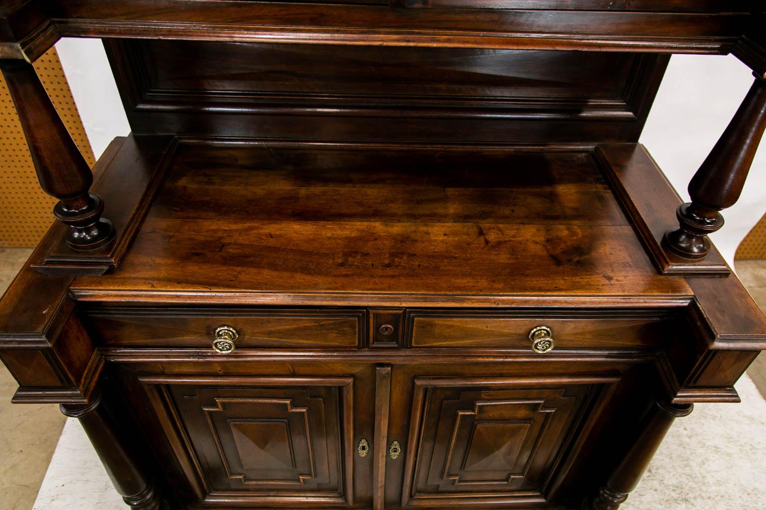 Mid-19th Century Carved Walnut Bar Cupboard For Sale
