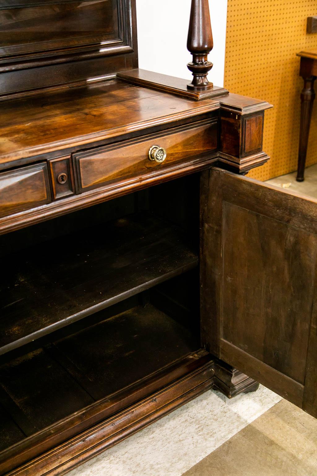 Carved Walnut Bar Cupboard For Sale 1
