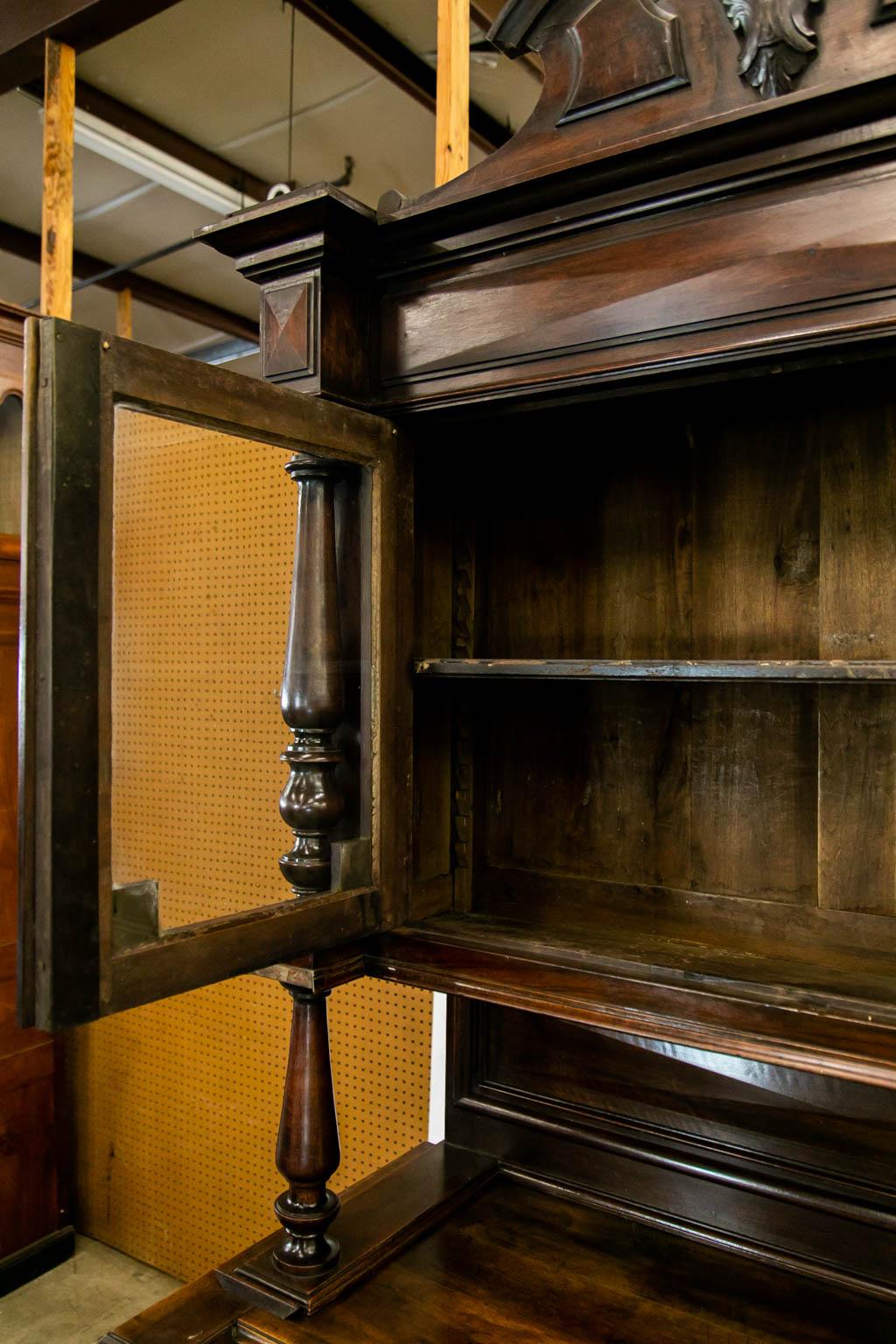 Carved Walnut Bar Cupboard For Sale 2