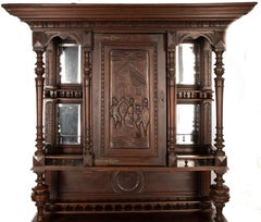 Carved Walnut Belgium Server, Mid-19th Century
