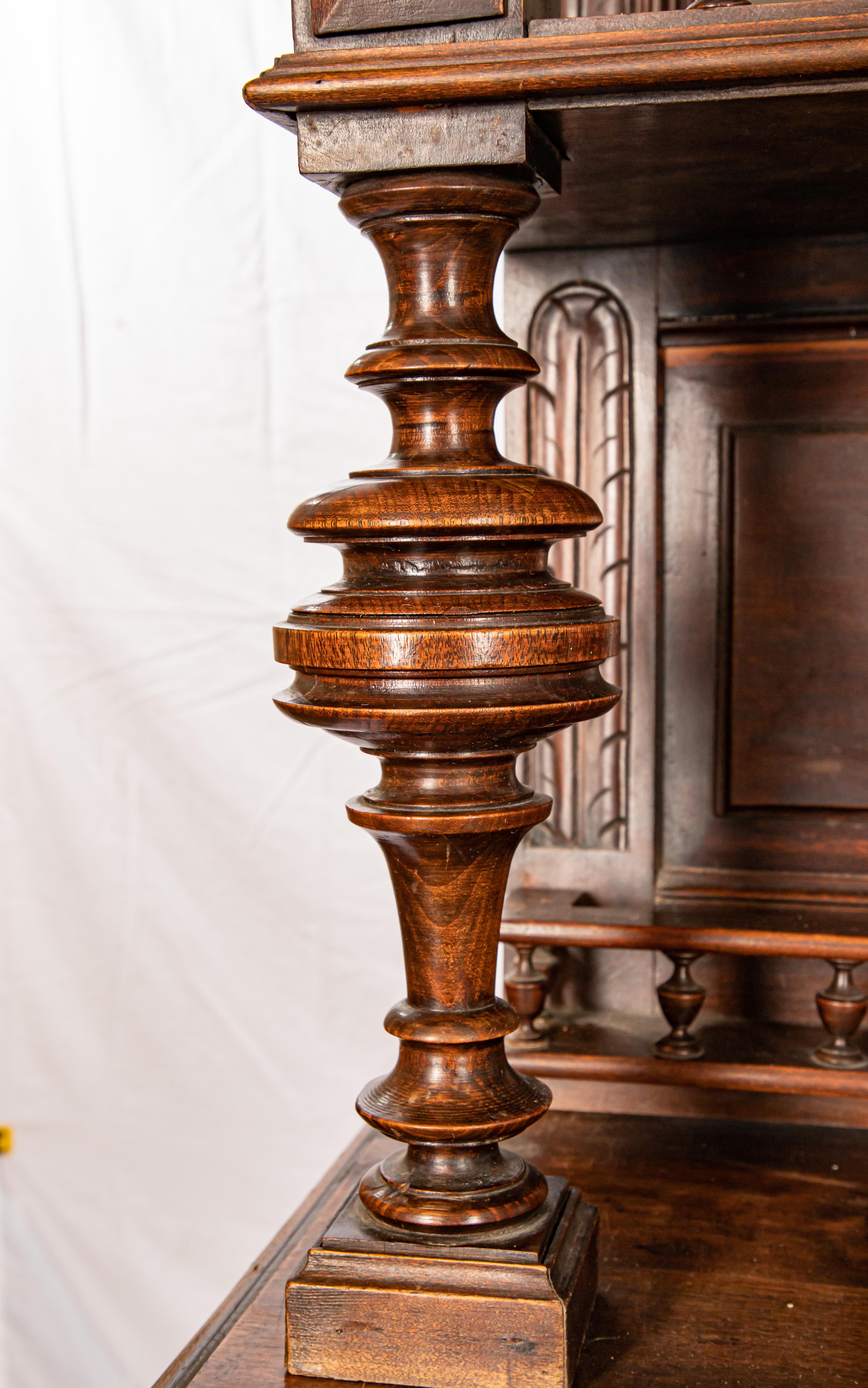 Carved Walnut Belgium Server, Mid-19th Century For Sale 1