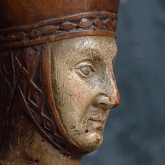 Carved Walnut Bishops Bust, circa 1820