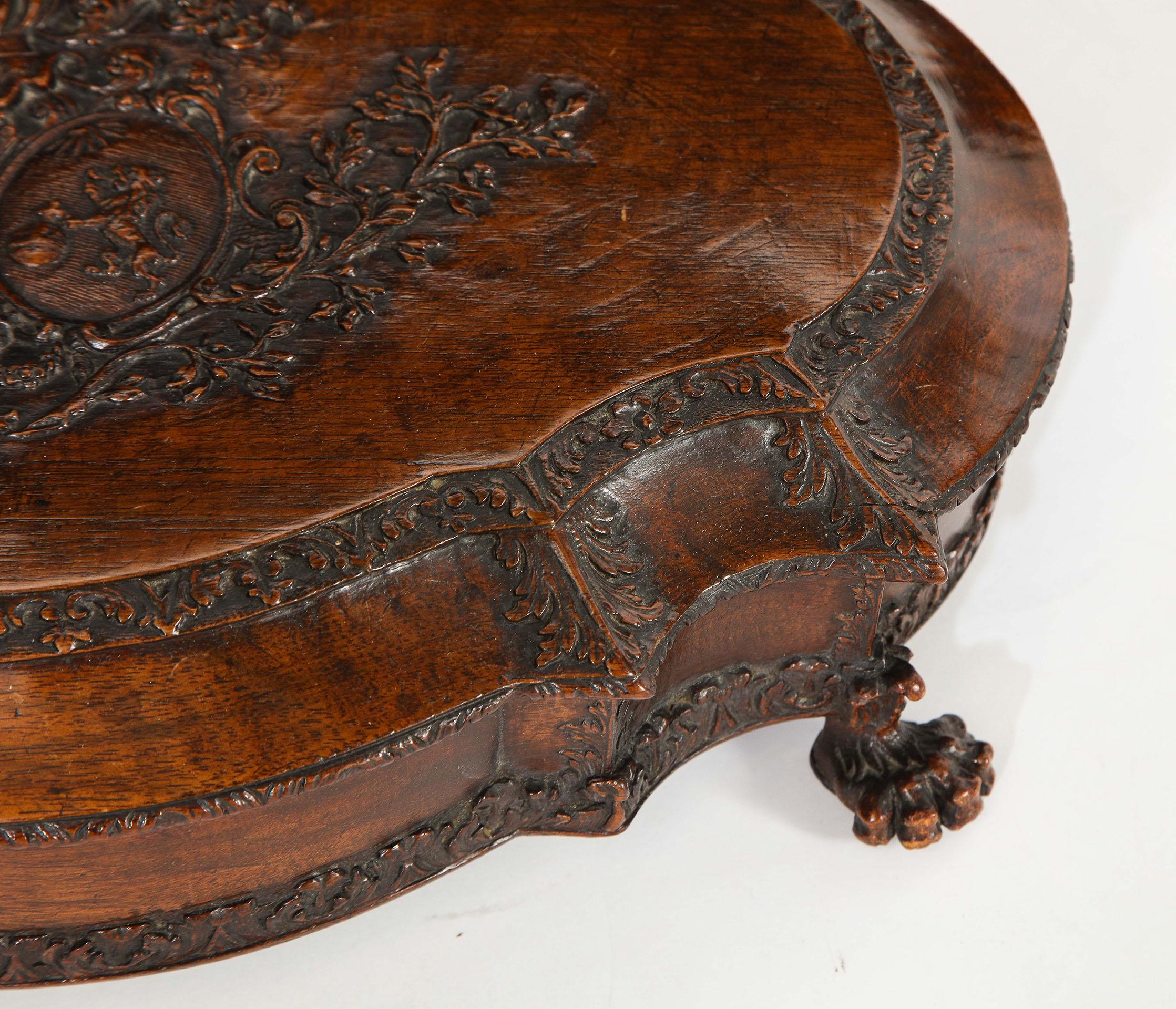 18th Century Carved Walnut Box For Sale 7