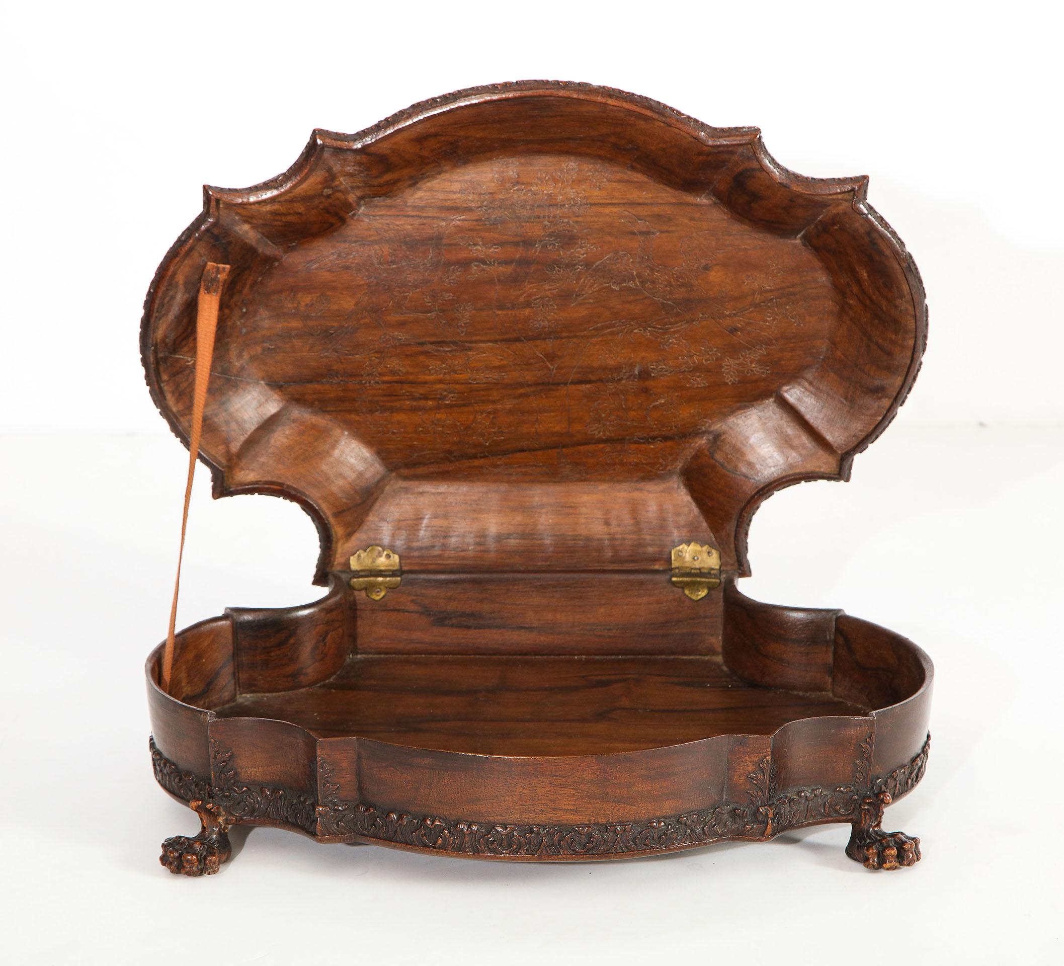 18th Century Carved Walnut Box For Sale 8