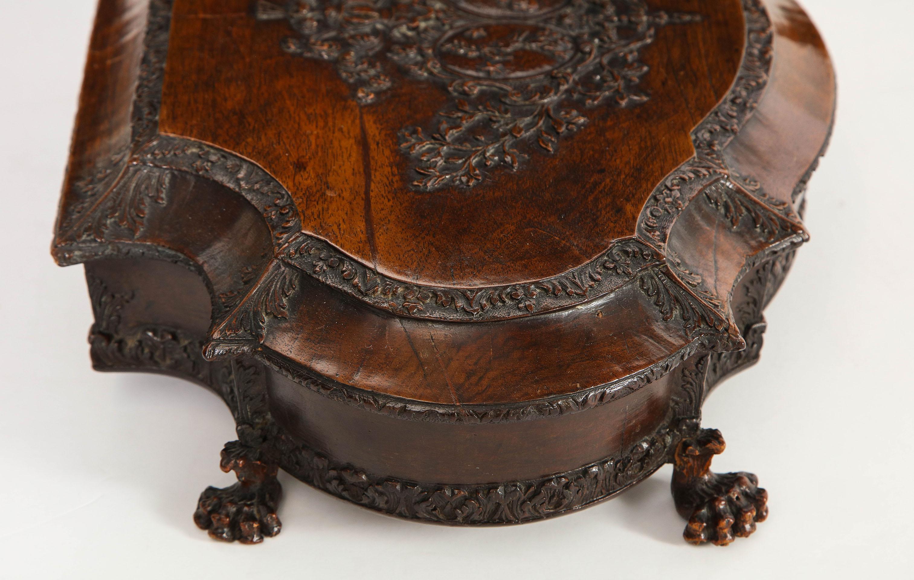 18th Century Carved Walnut Box For Sale 9