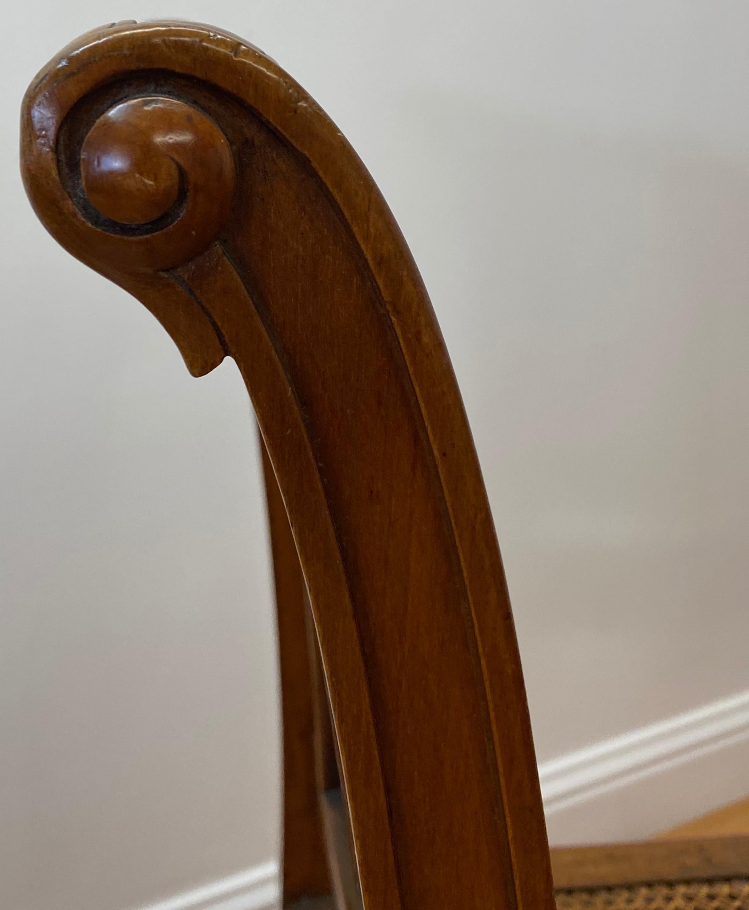 Carved Walnut & Cane Side Chairs, C.1940 8